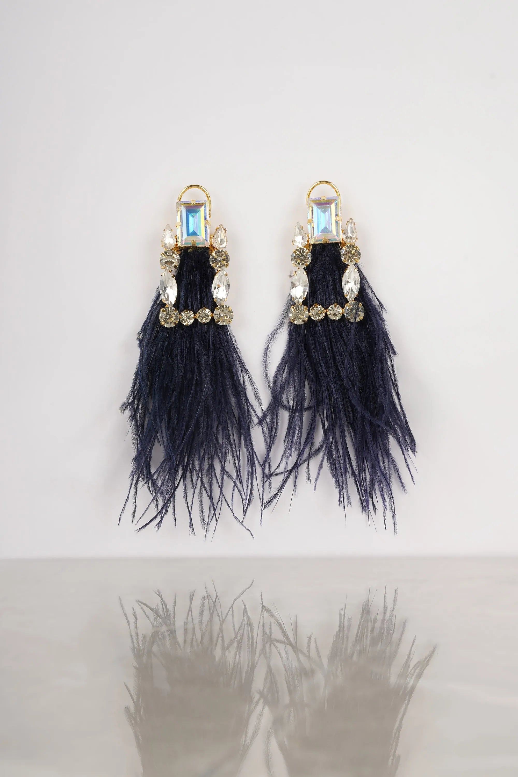 Blue Feather Earrings