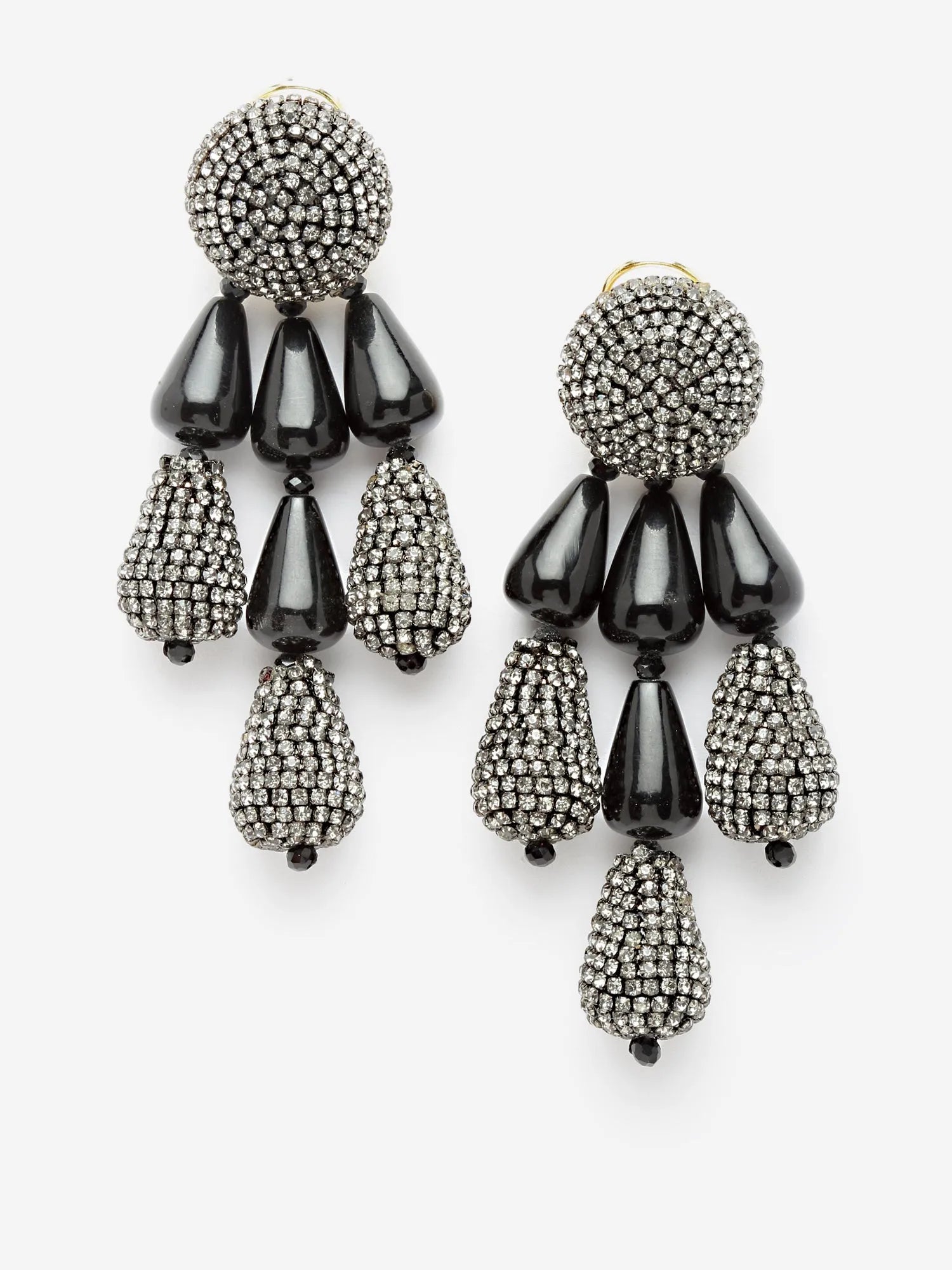 Black Crystal Drop Earrings