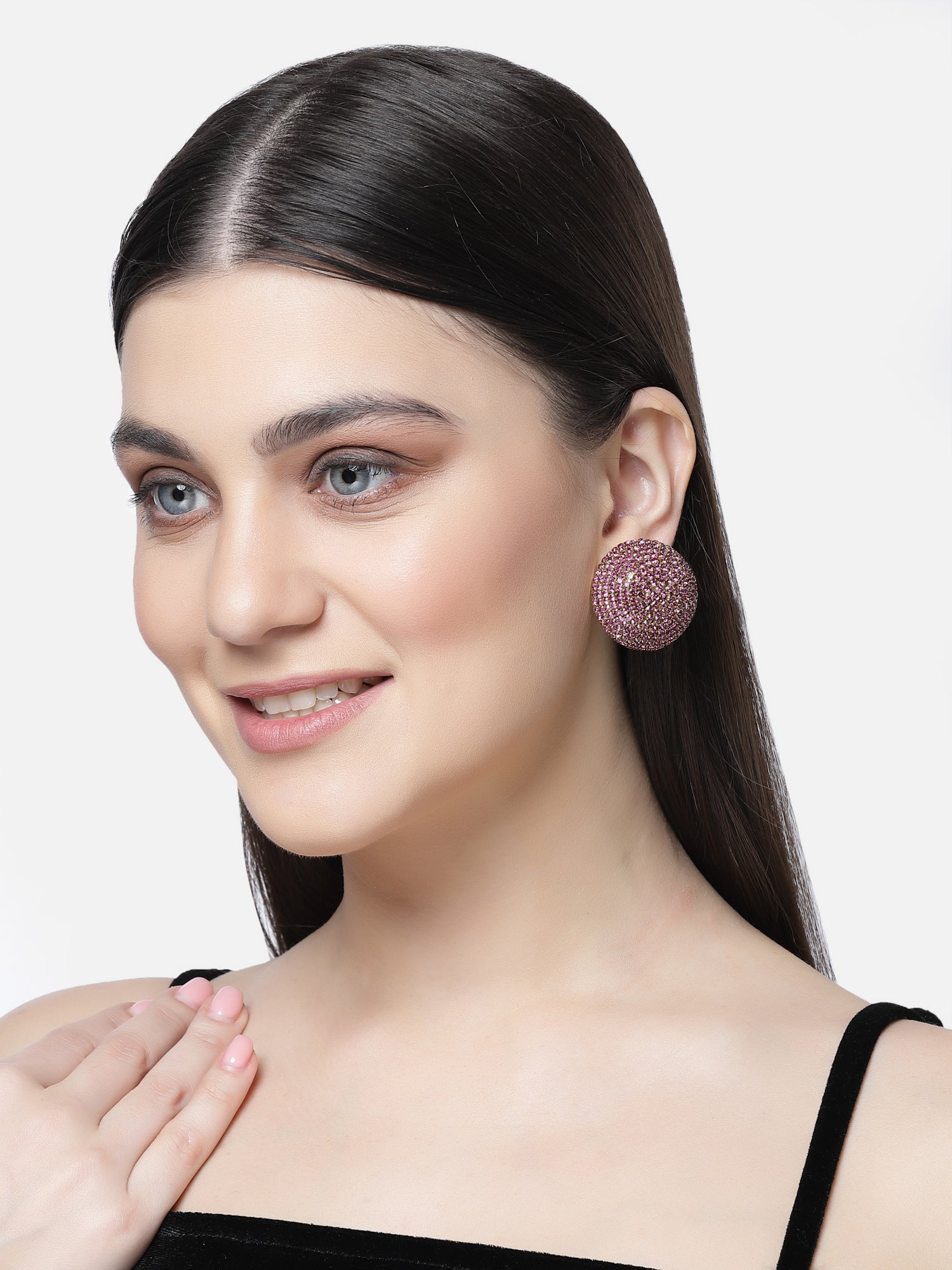 Pink Crystal Stud Earrings