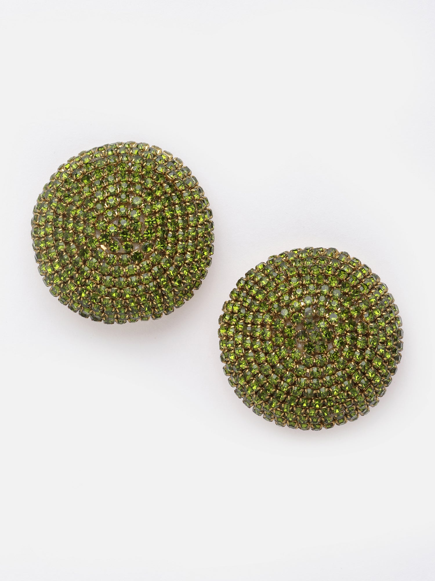 Green Crystal Stud Earrings