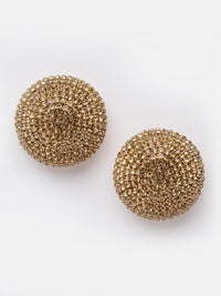 Gold Crystal Round Stud earrings