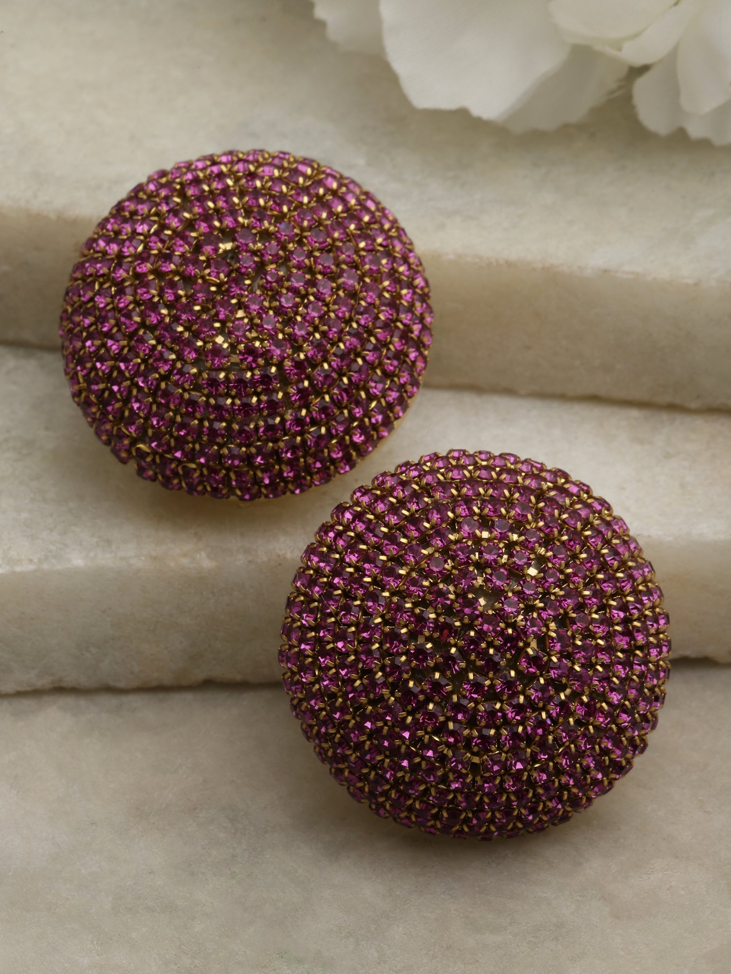 Pink Crystal Stud Earrings