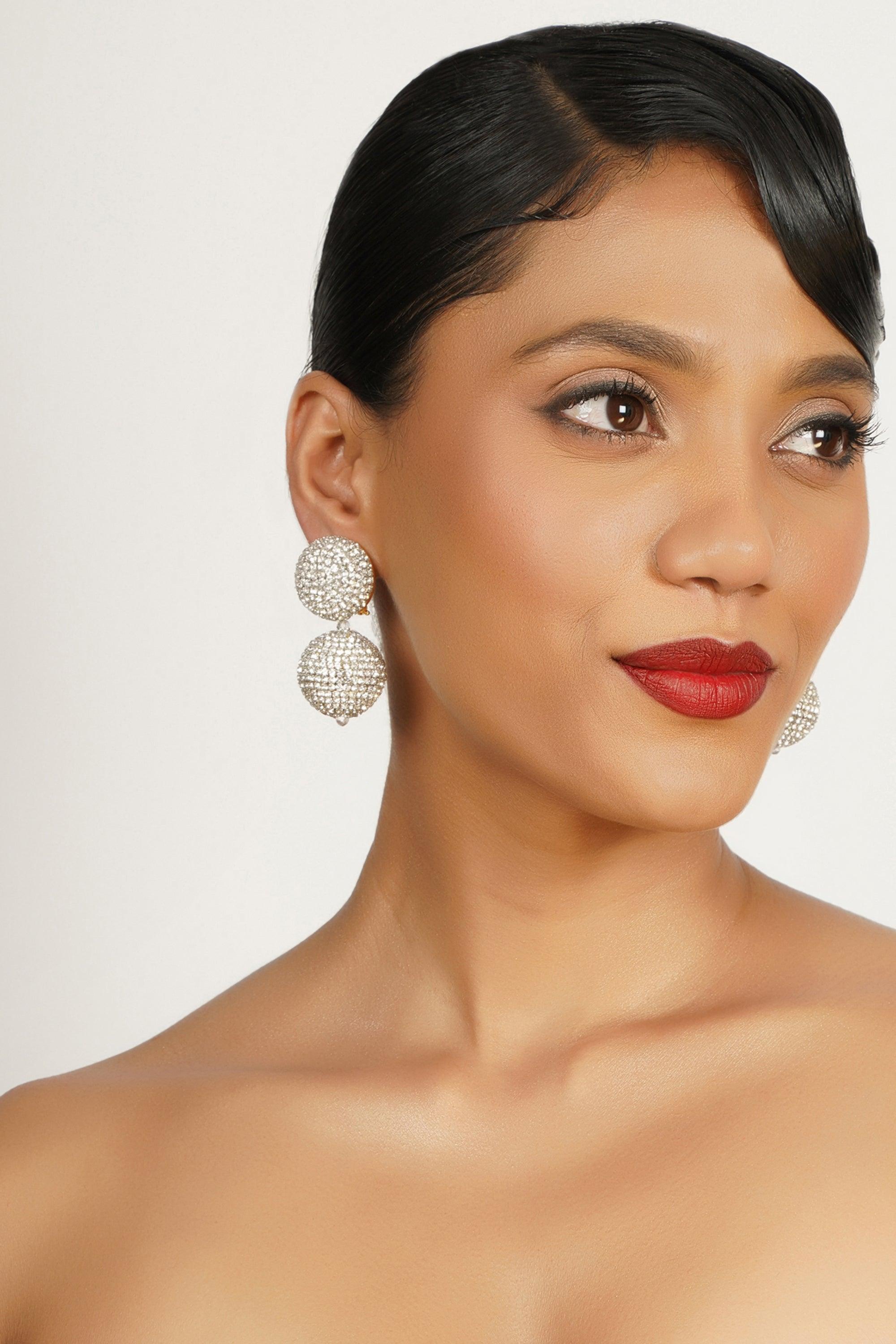 Ethereal Silver Ball Drops earrings