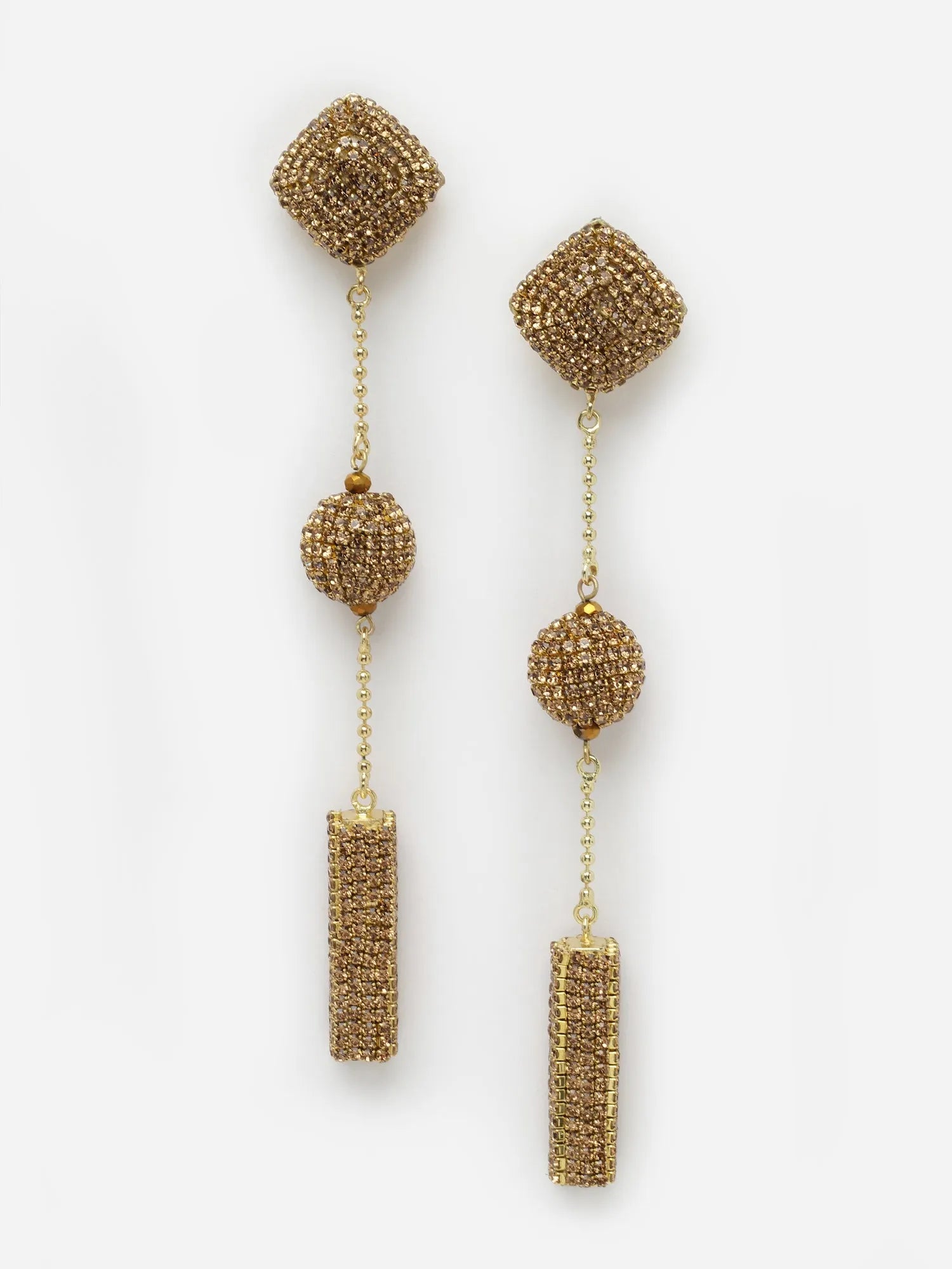 Gold Ball Dangler Earrings