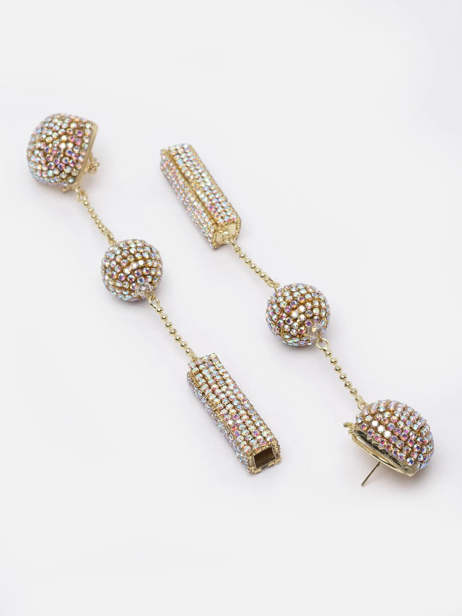 AB Crystal Long Drop Earrings