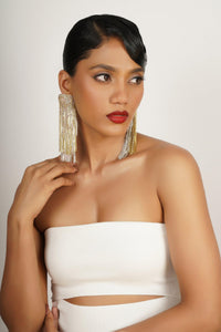 Ab Crystal Tassel Earrings