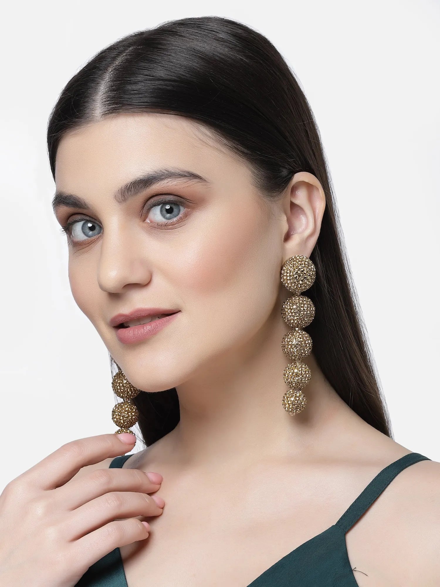 Gold Ball Drop Earrings