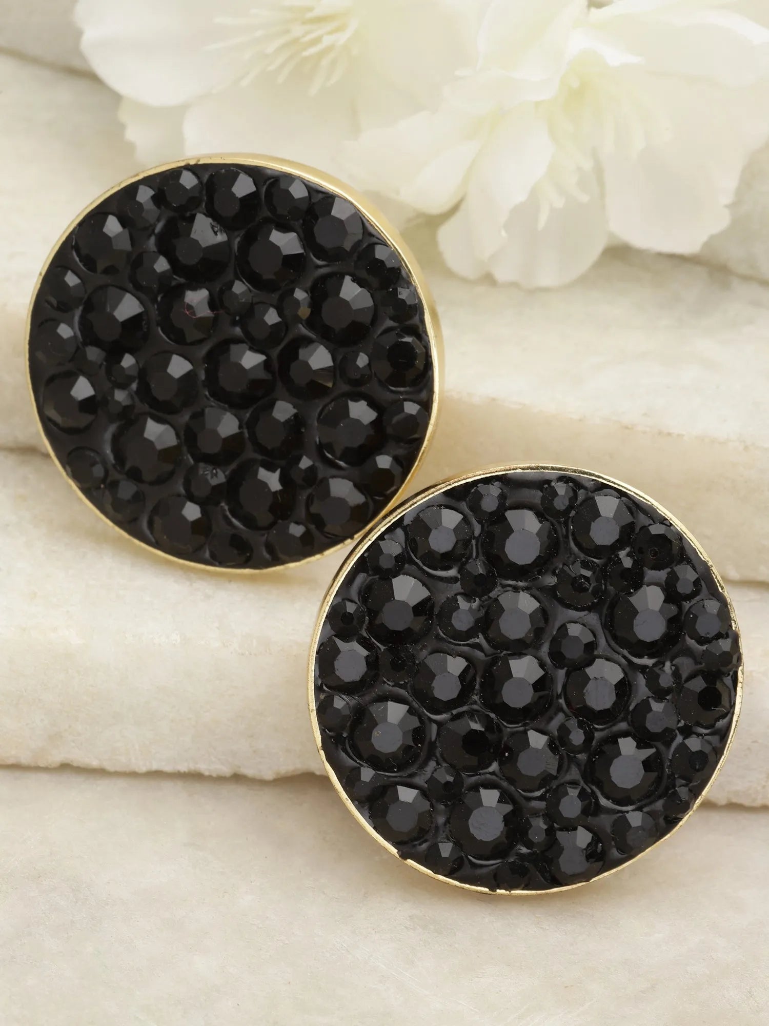 Black Crystal Stud Earrings