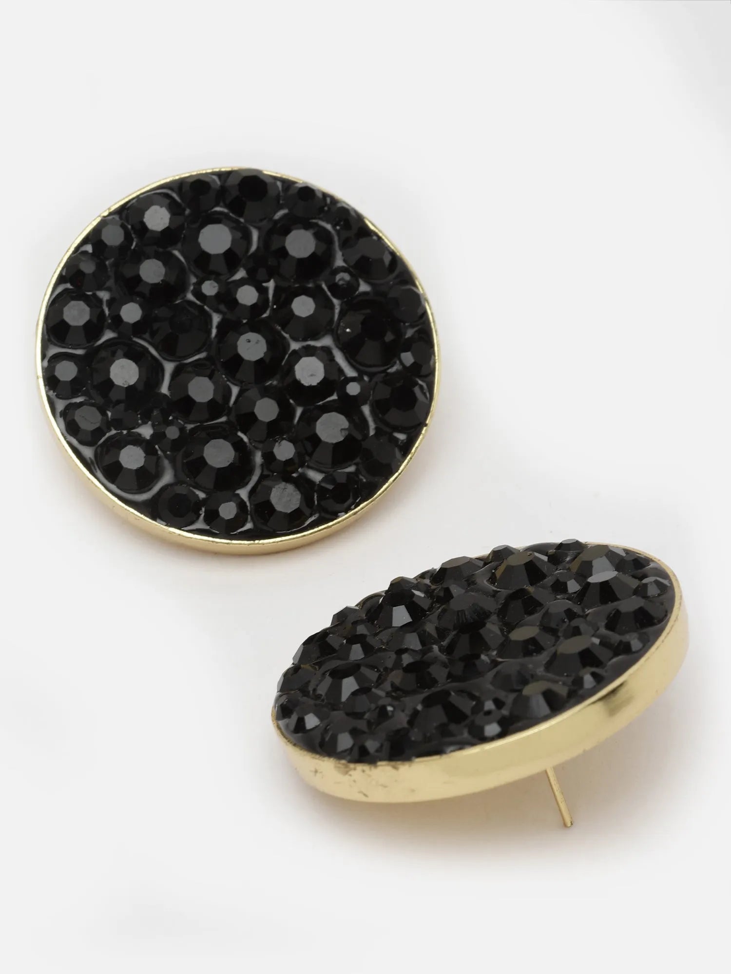 Black Crystal Stud Earrings