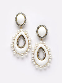 White Pearls Dangler Earrings