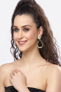 Crystal Hammered Metal Dangler