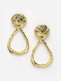 Gold Hammered Metal Dangler