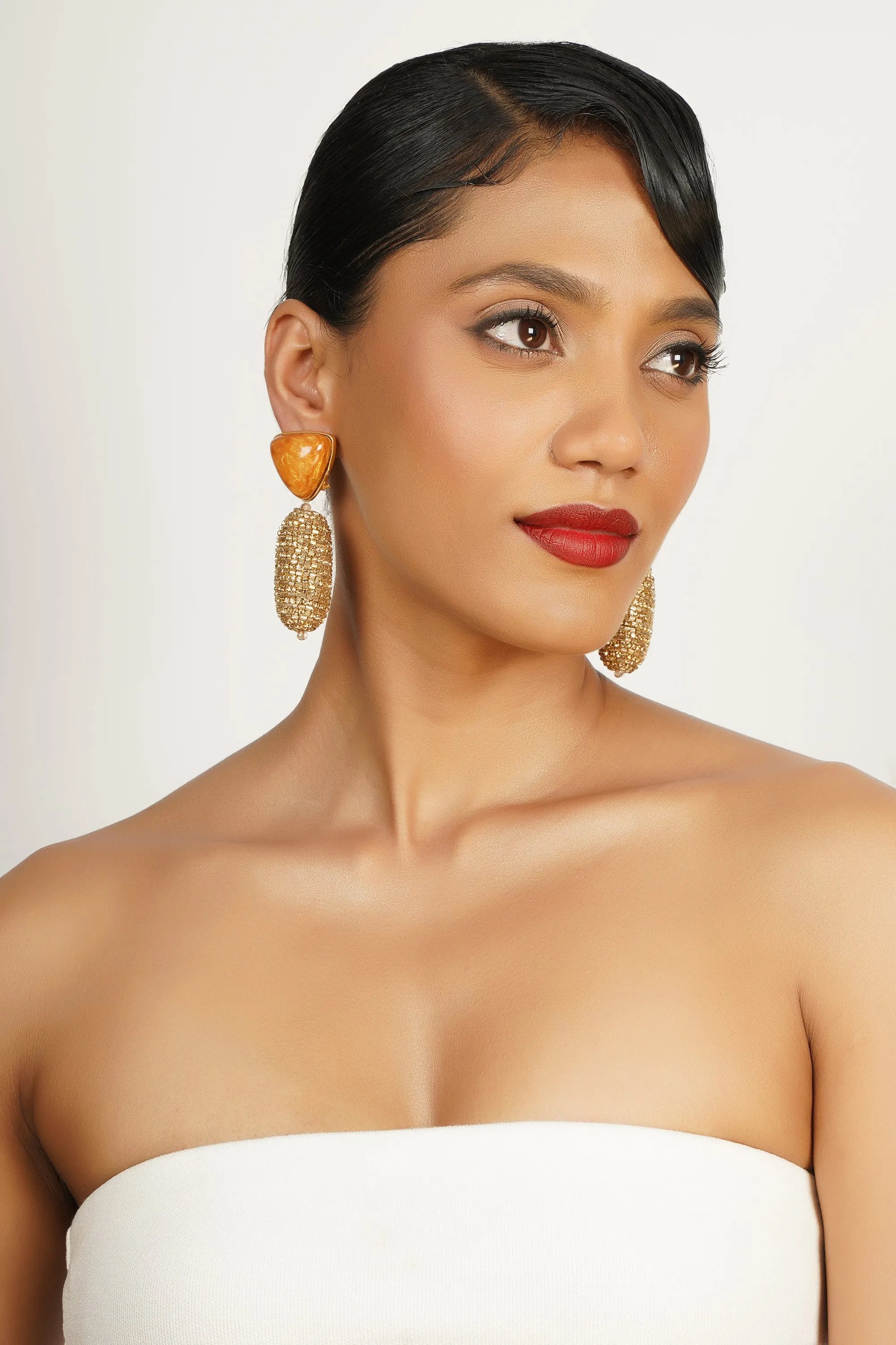 Gold Beads Earrings