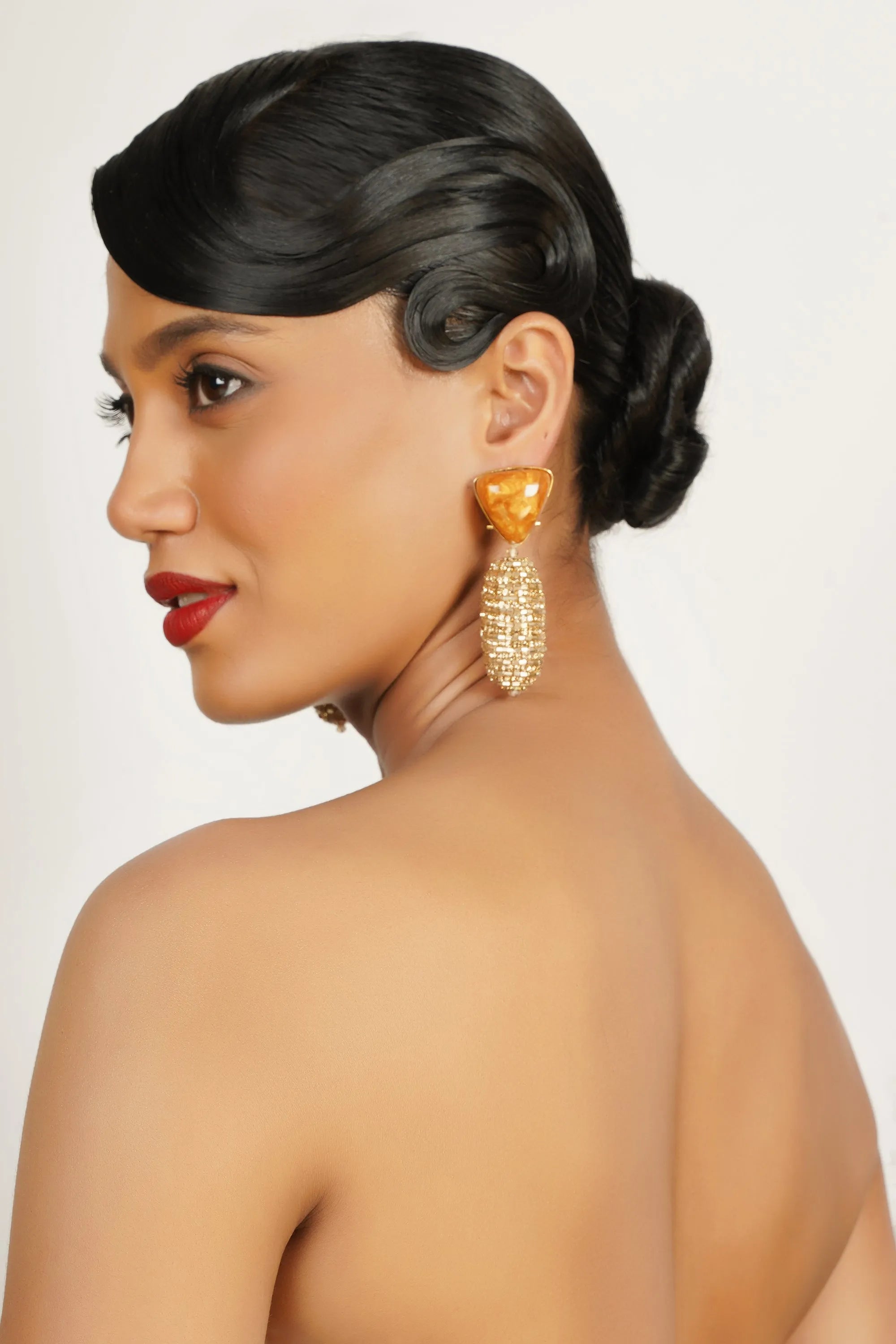 Gold Beads Earrings