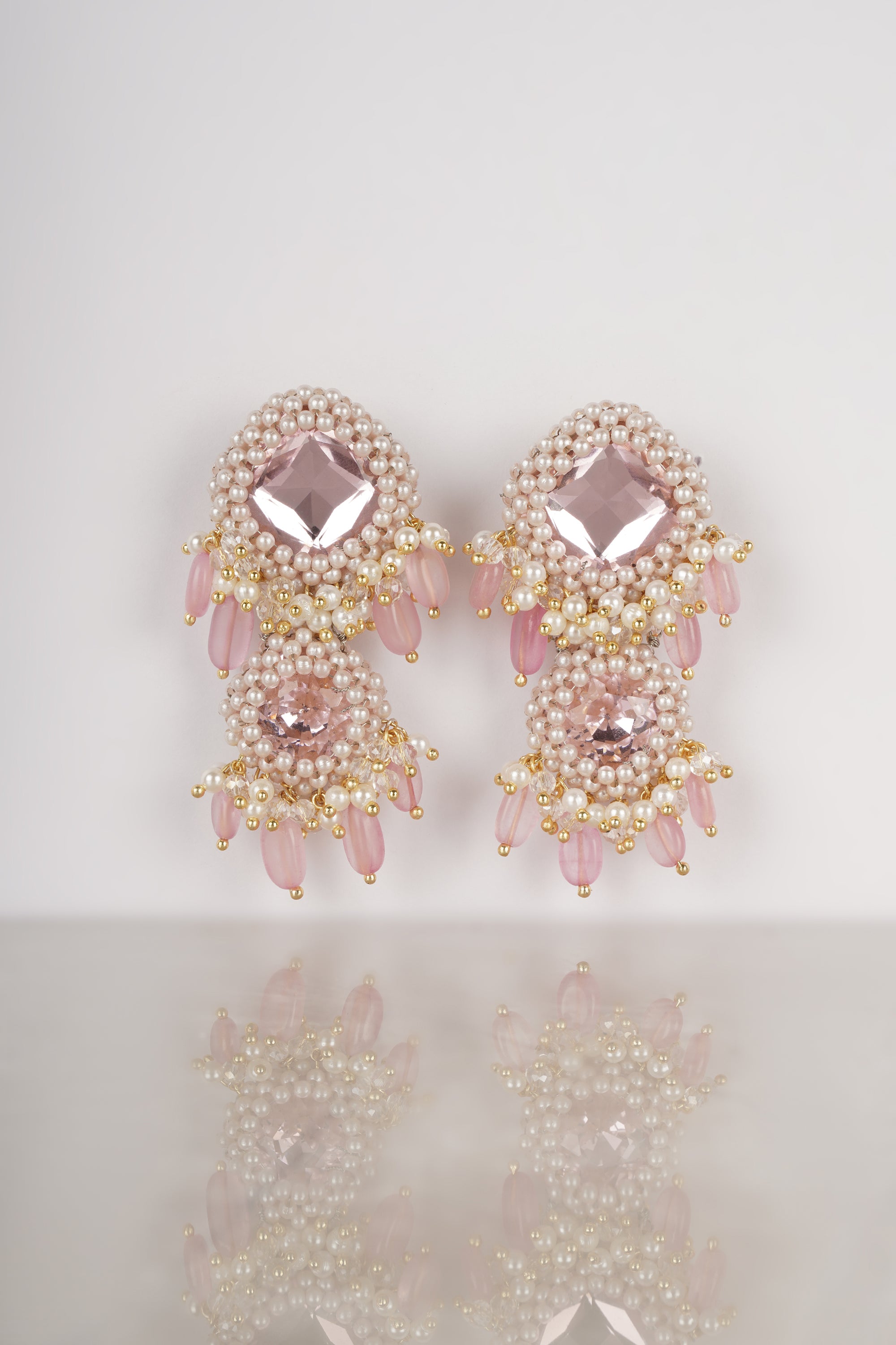 Pink Chandelier Earrings