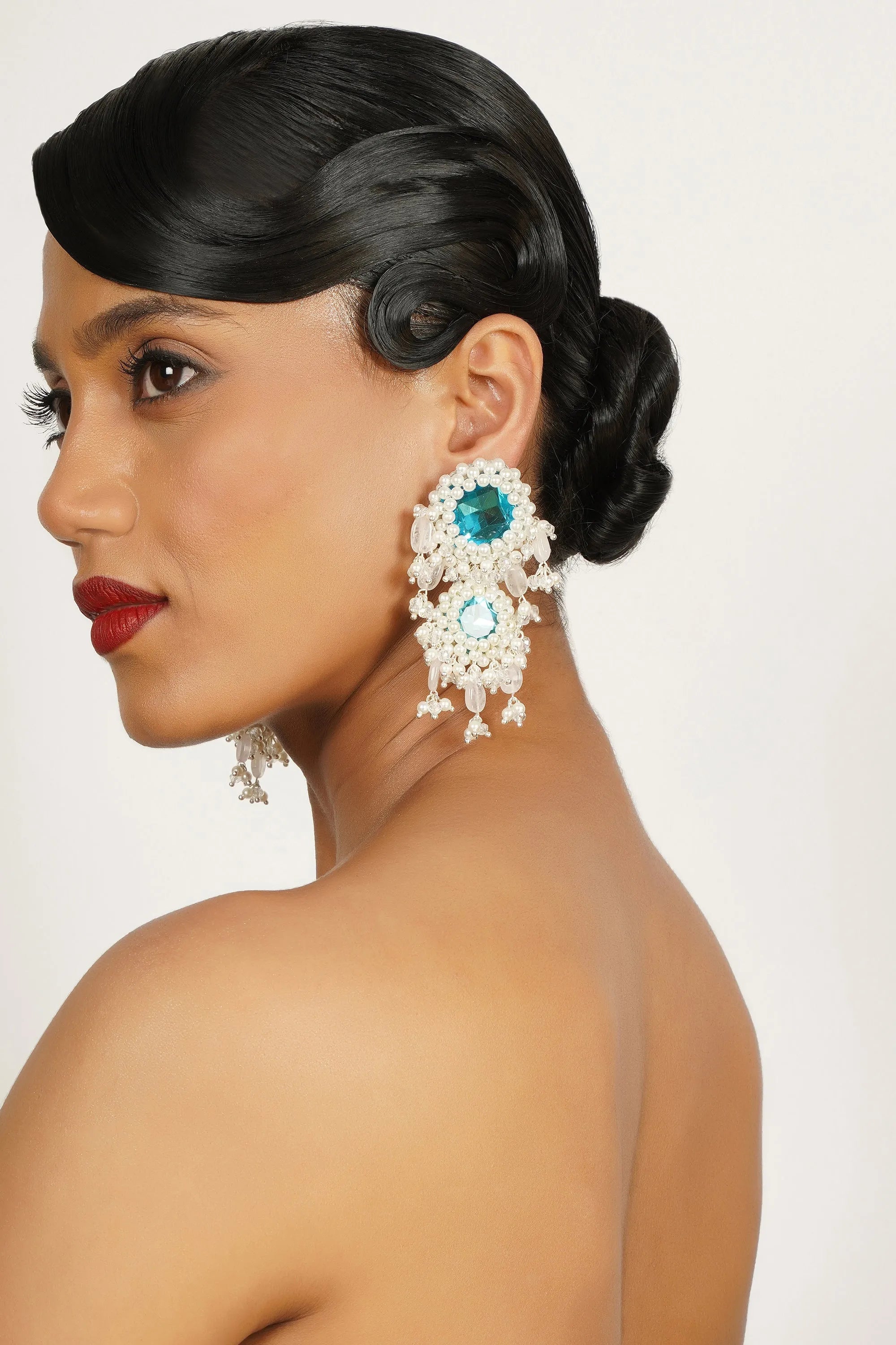 Blue Chandelier Earrings