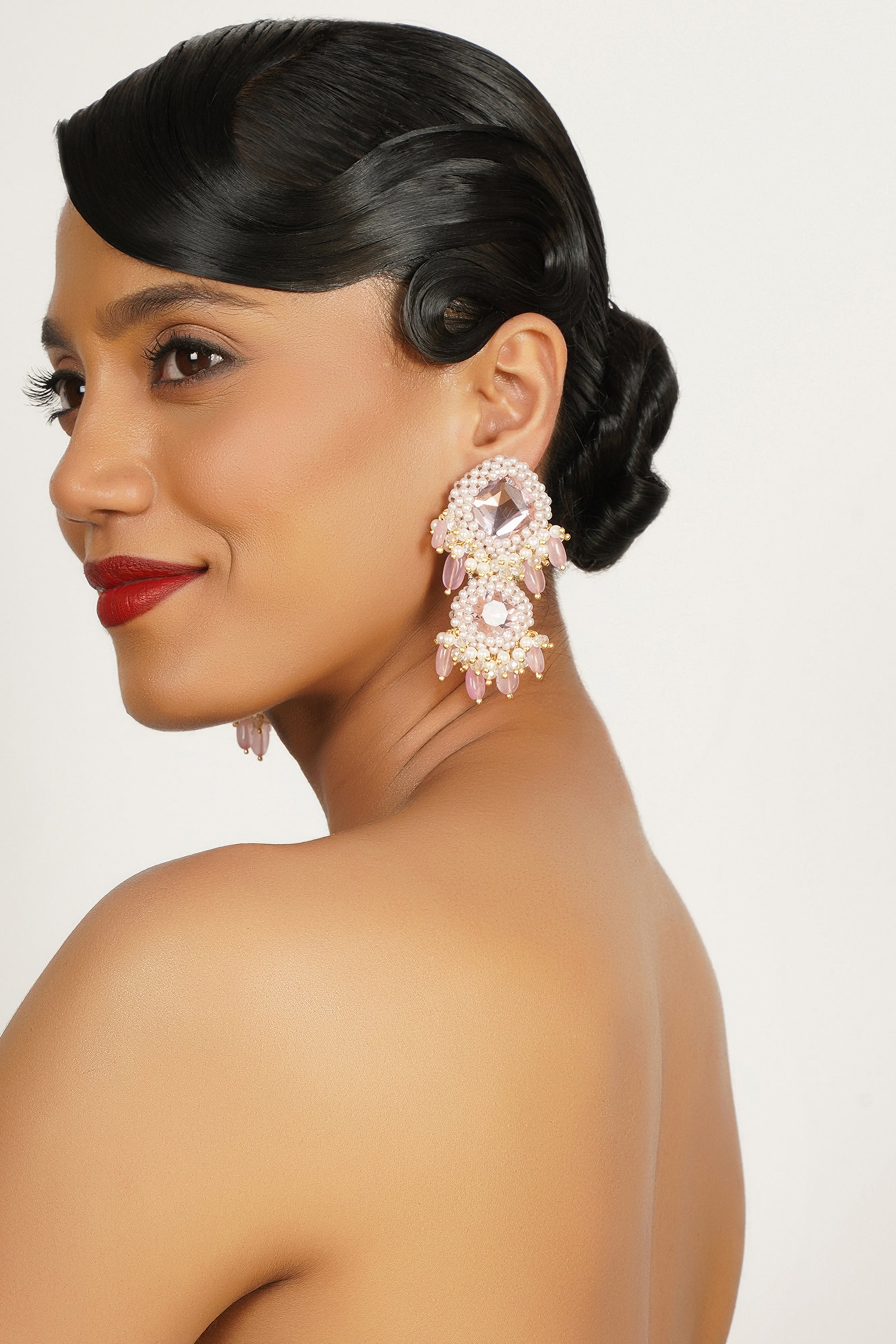 Pink Chandelier Earrings