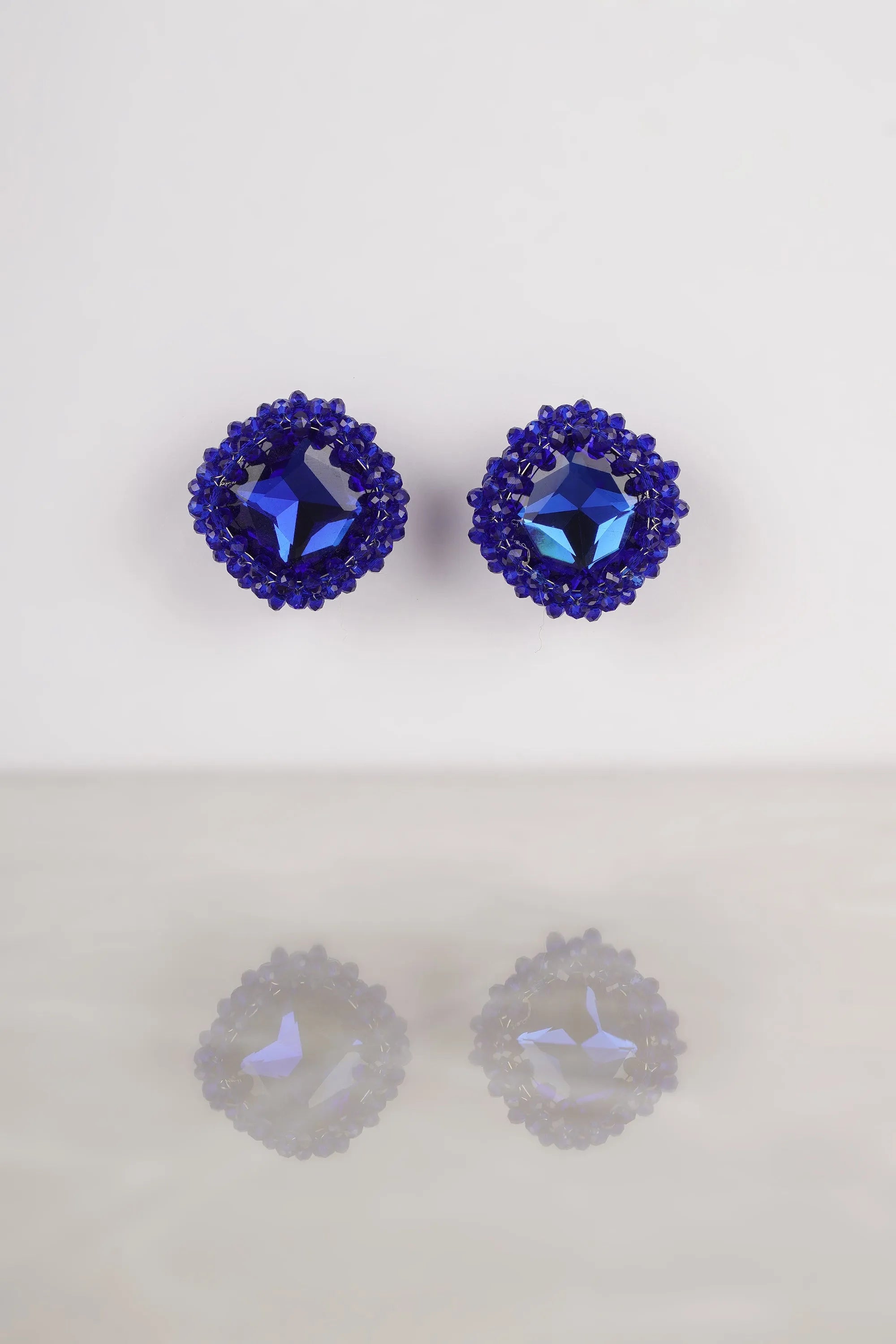 Blue Crystal Stud Earrings