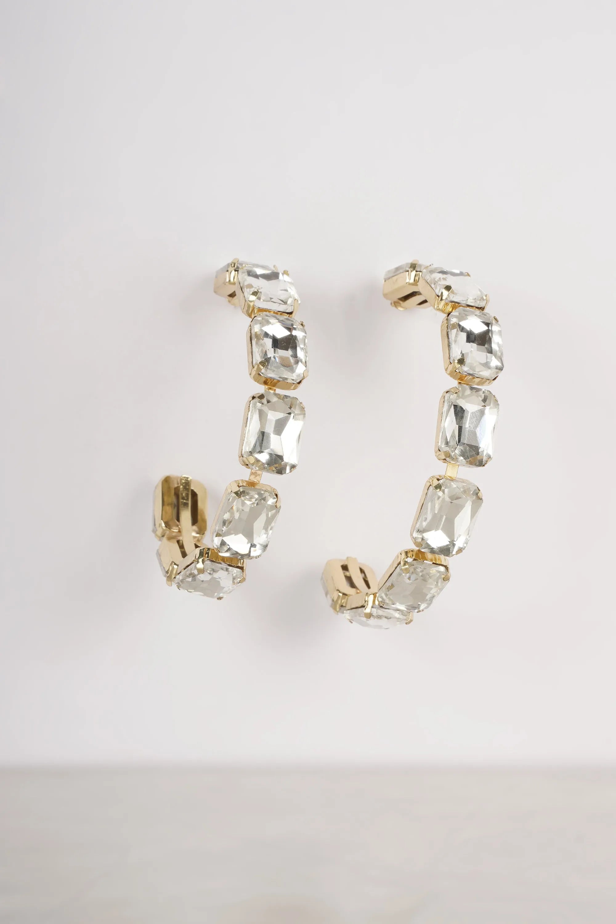 Crystal Half Hoop Earrings