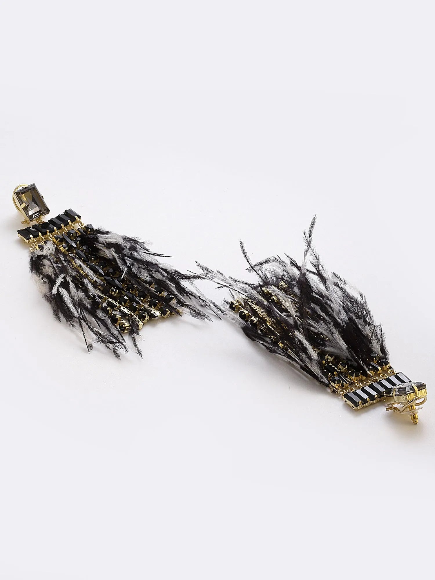 black feather earrings