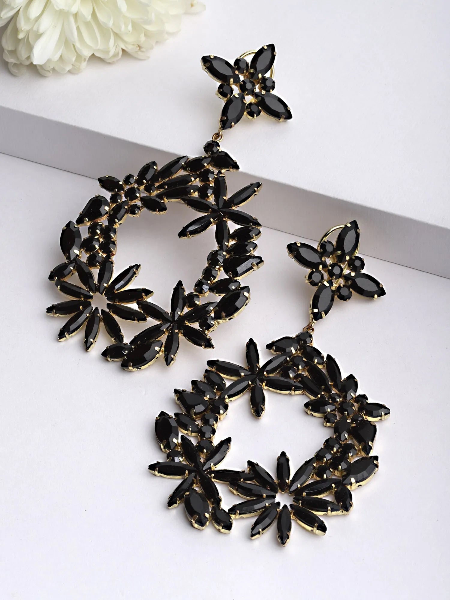 Black Long Earrings for Women