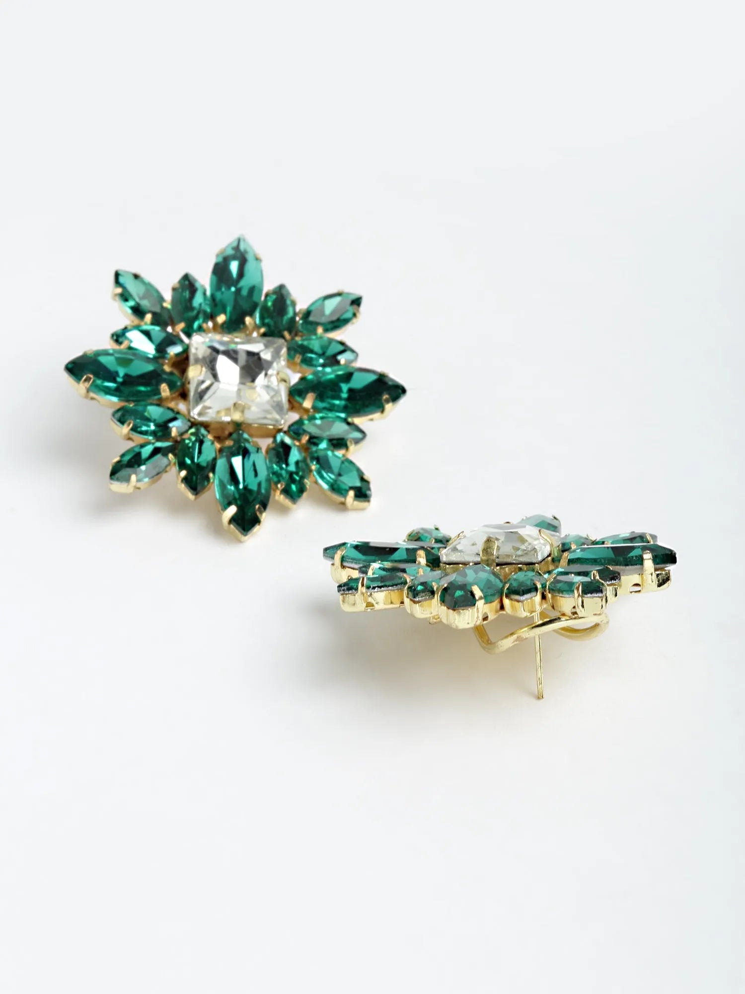 Emerald Green Crystal Stud Earrings