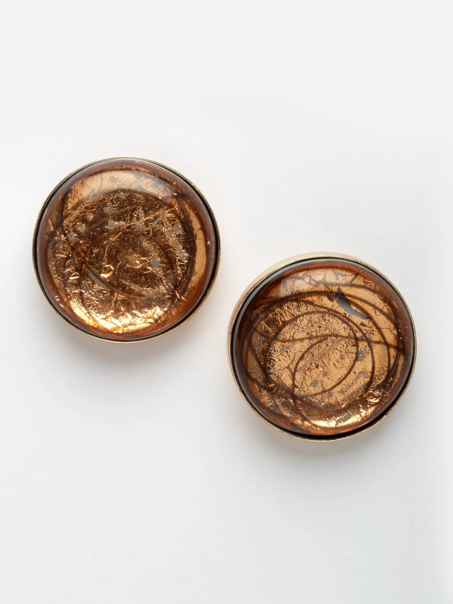 Copper Resin Stud Earrings