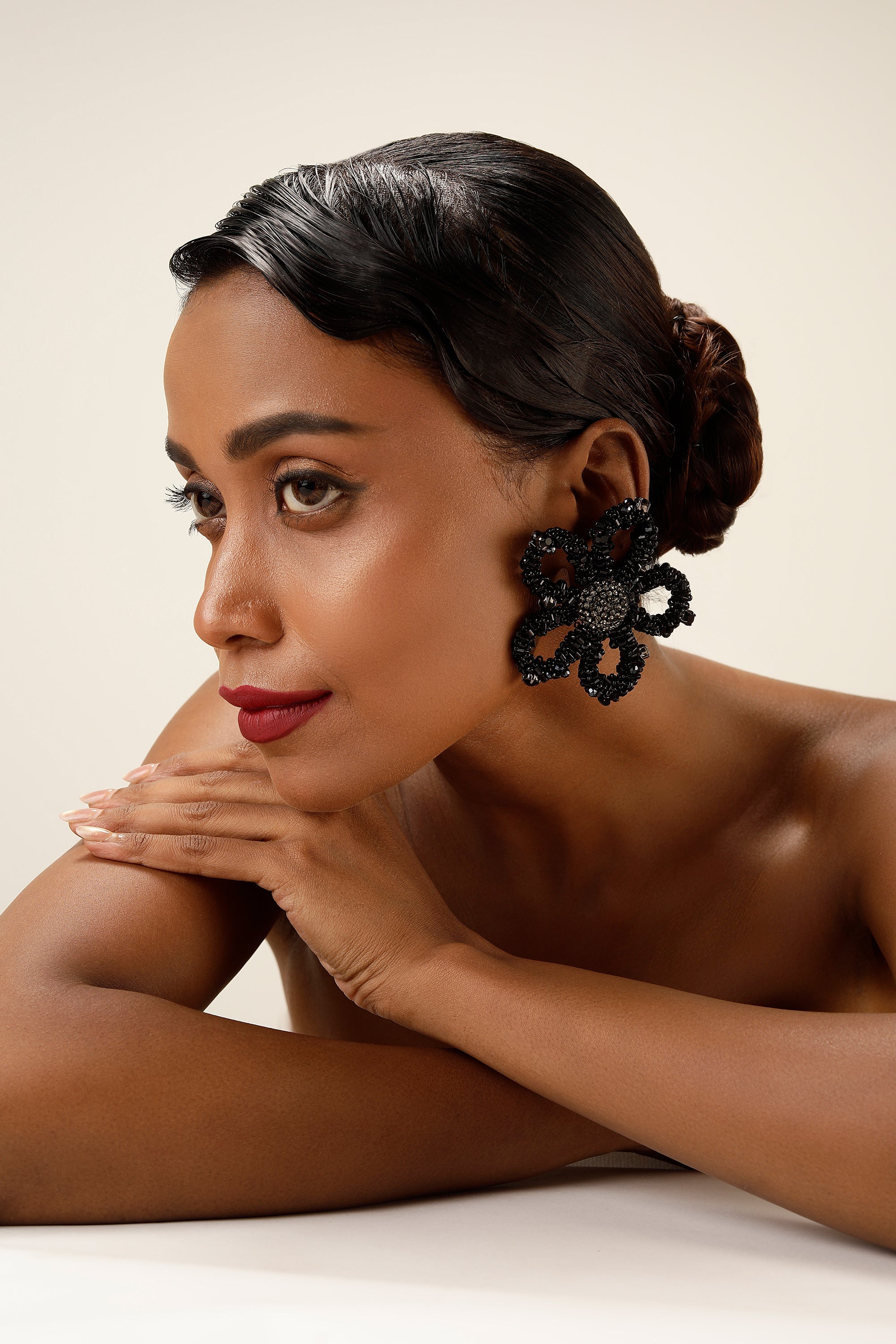 Black Bloom Earrings