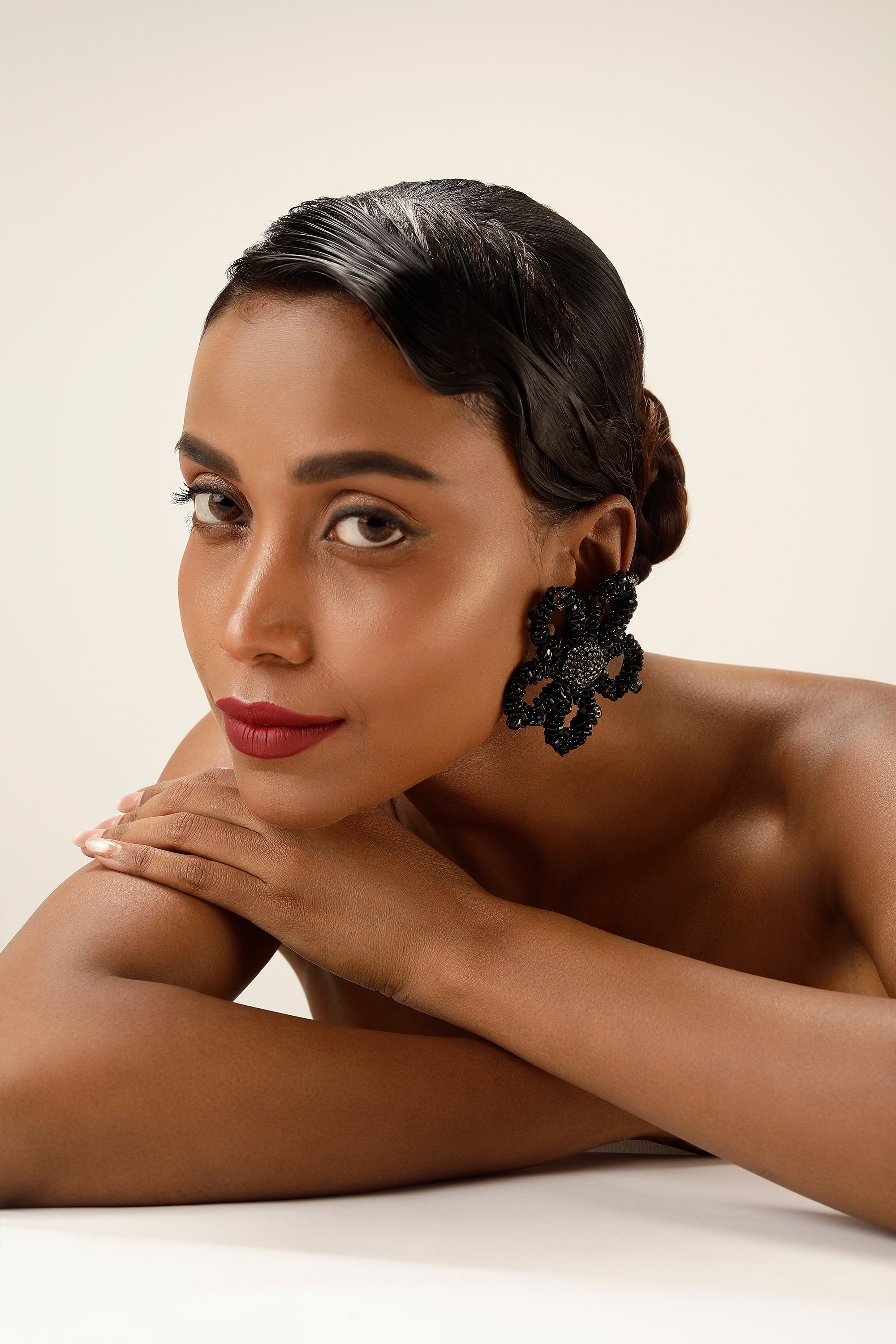 Black Bloom Earrings