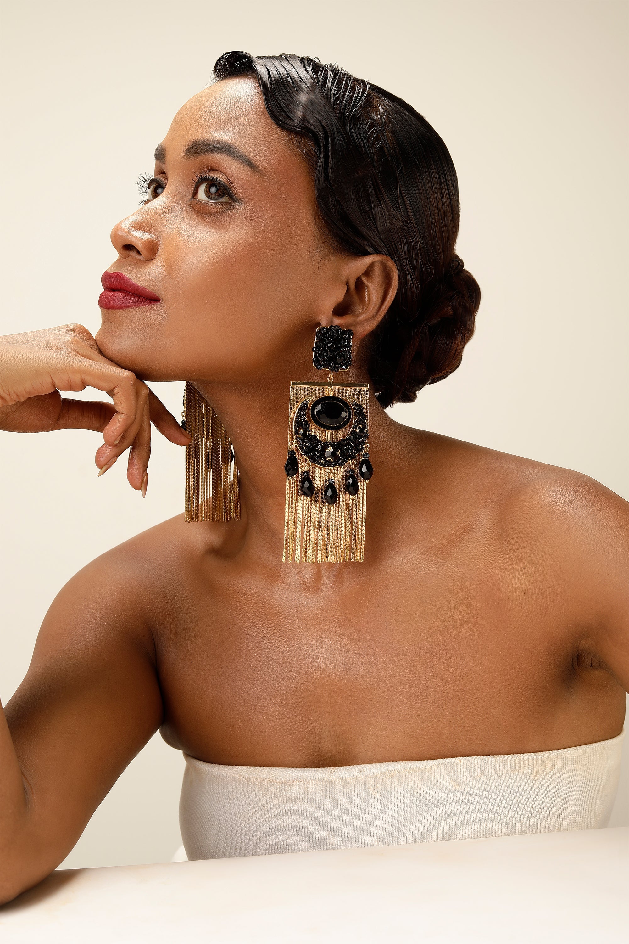 Black Fringe Earrings