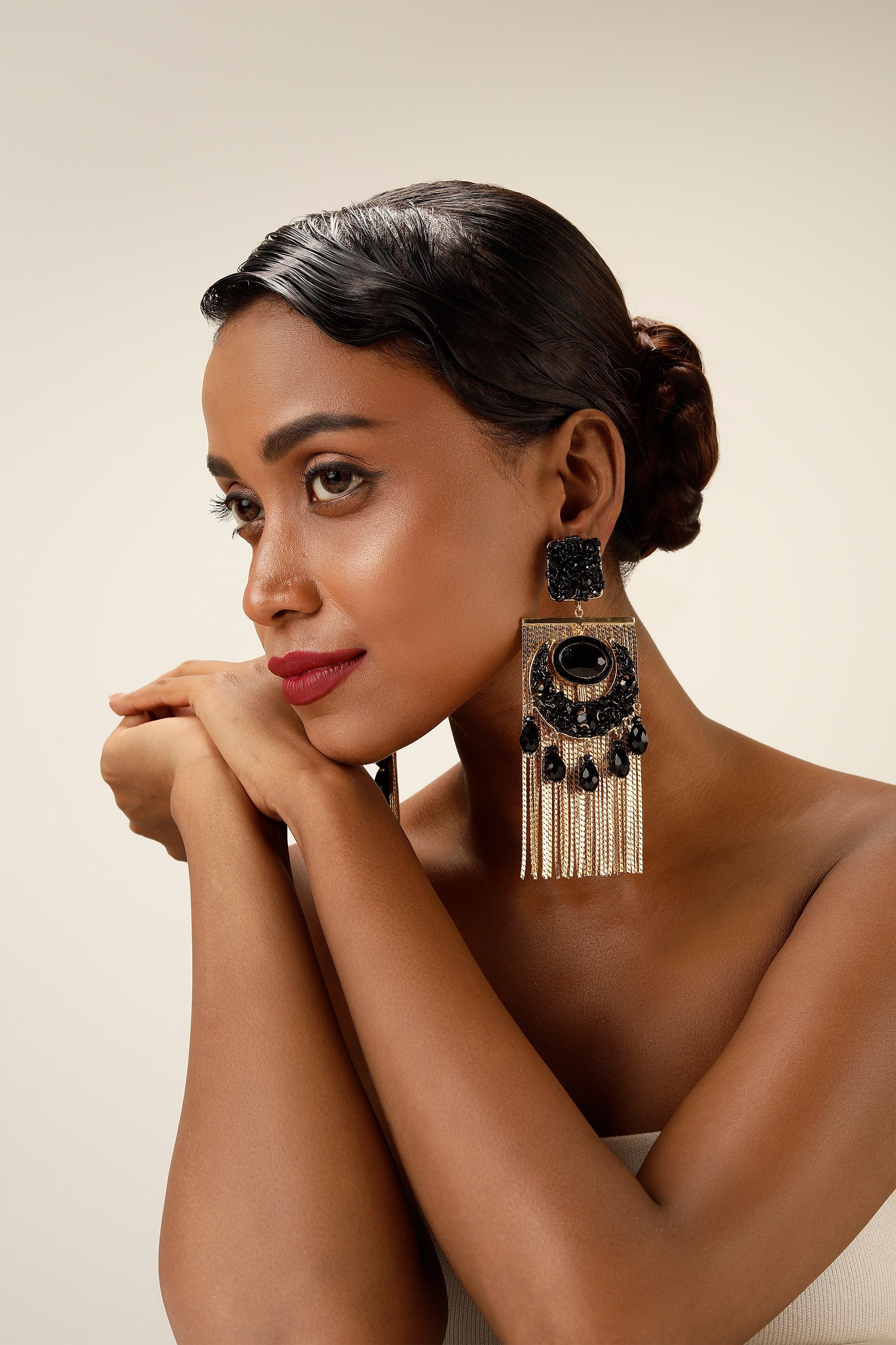 Black Fringe Earrings