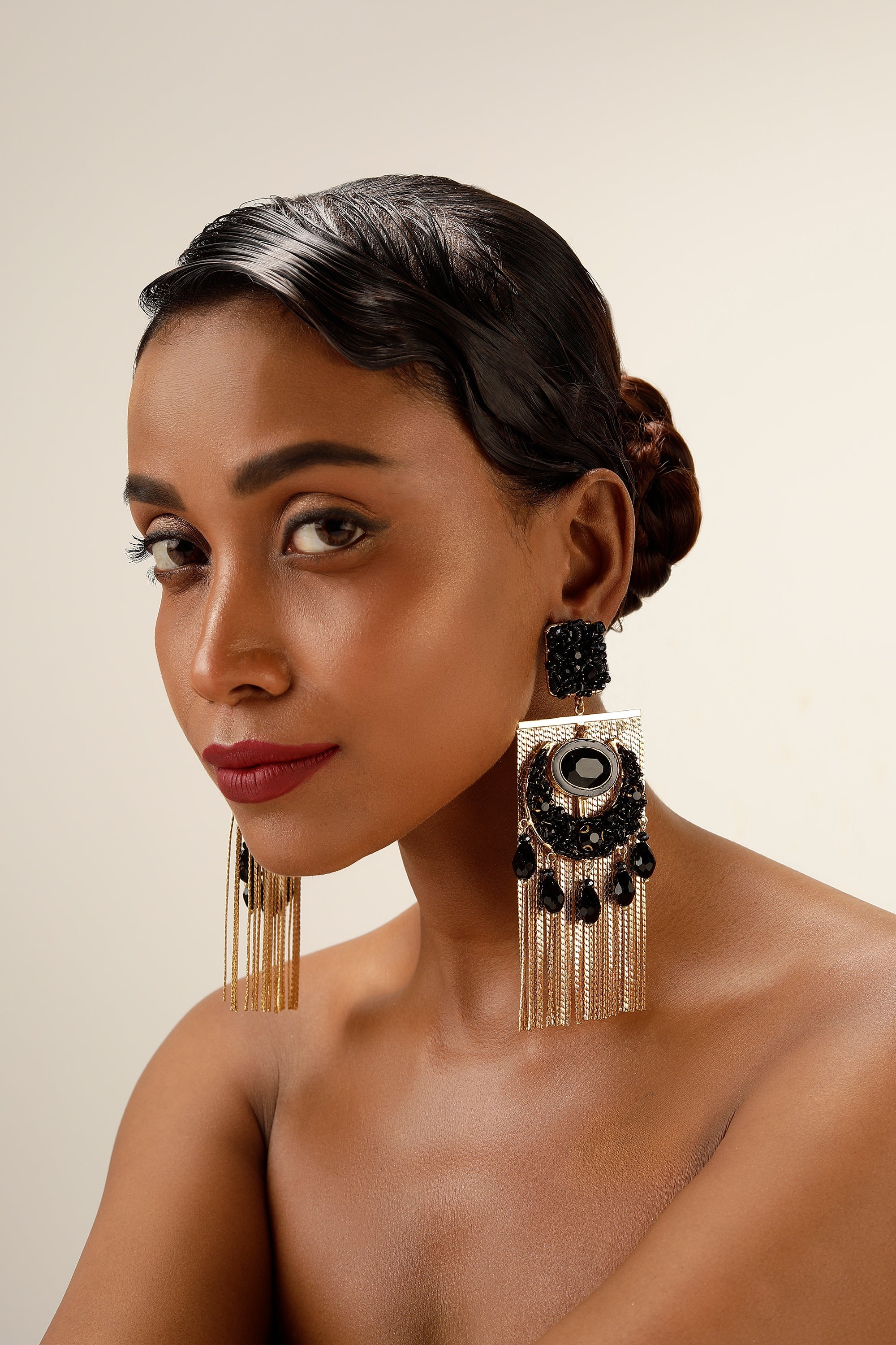 Black Fringe Earrings