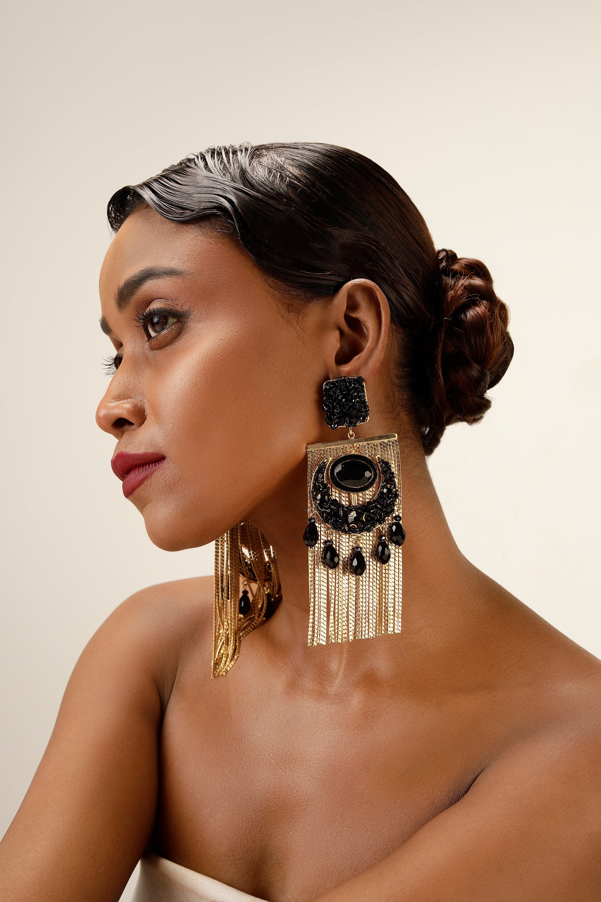 Black Fringe Earrings