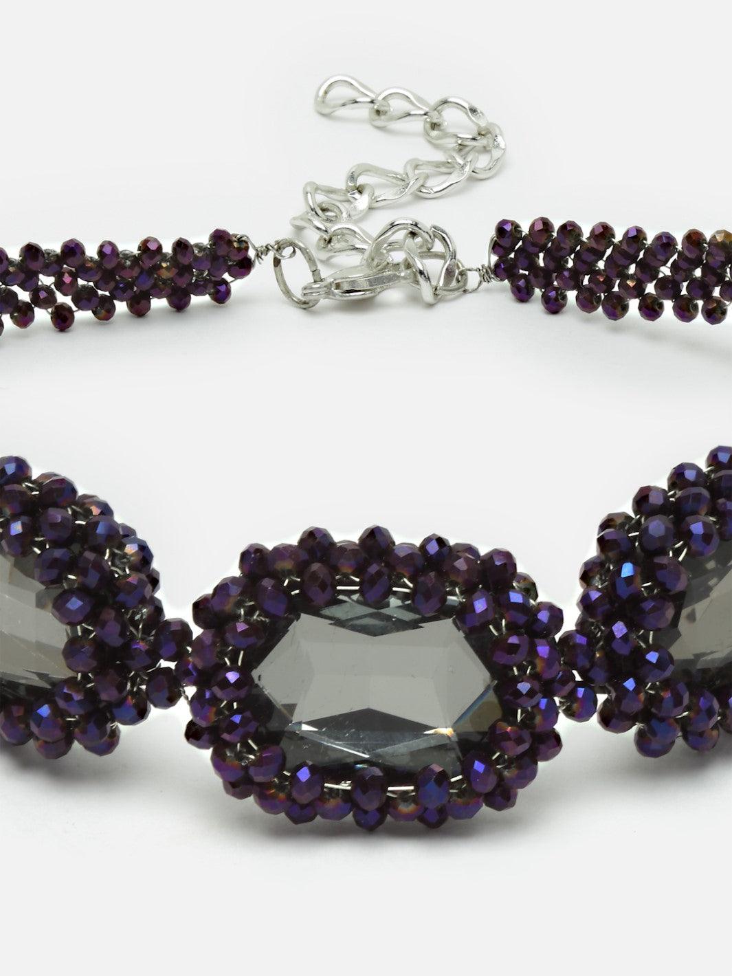 Faceted Purple Beads Necklace