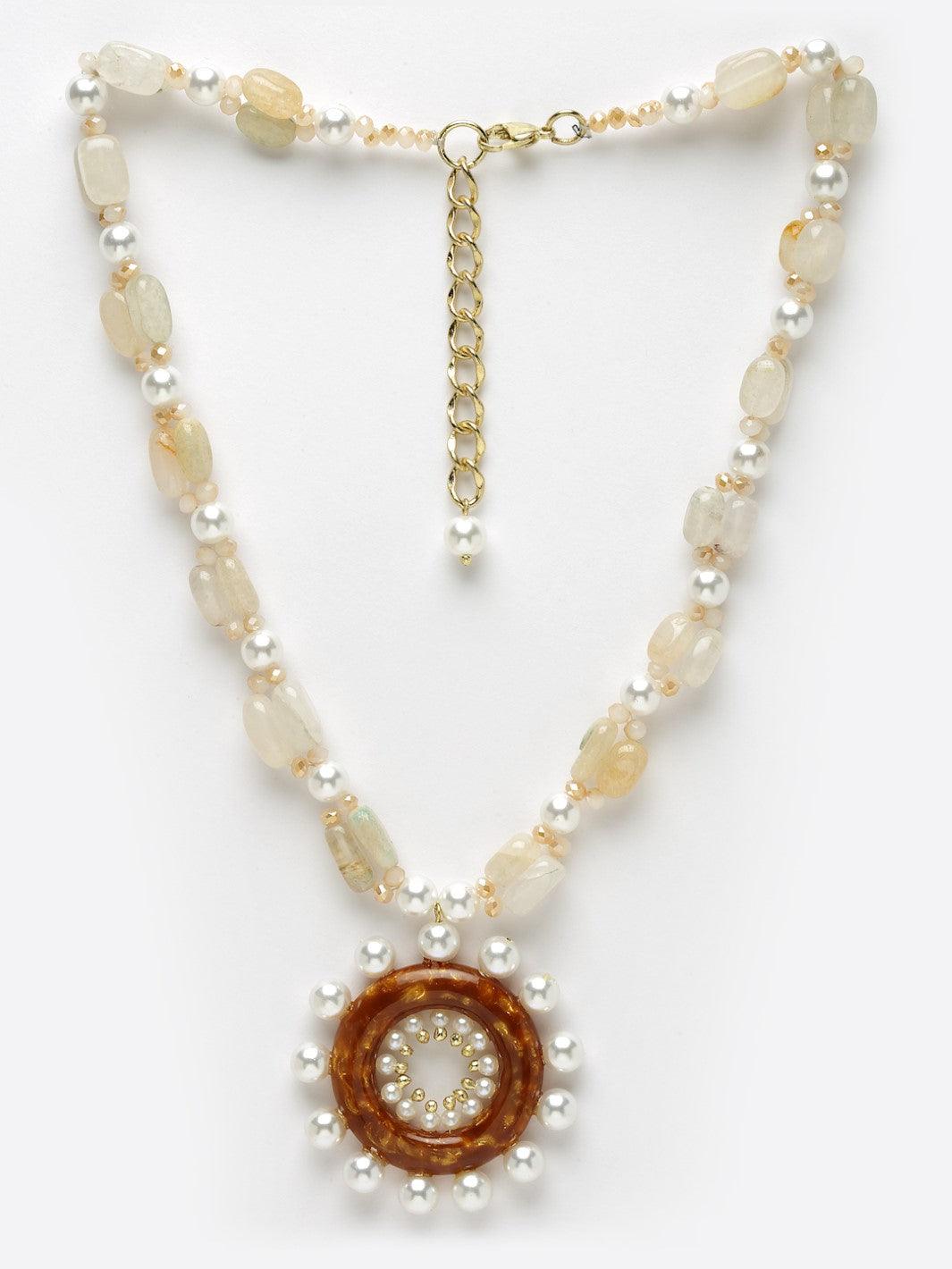 Sunshine Necklace with Semi precious stones - Bijoux by Priya