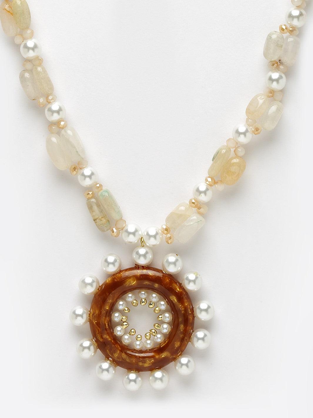 Sunshine Necklace with Semi precious stones - Bijoux by Priya