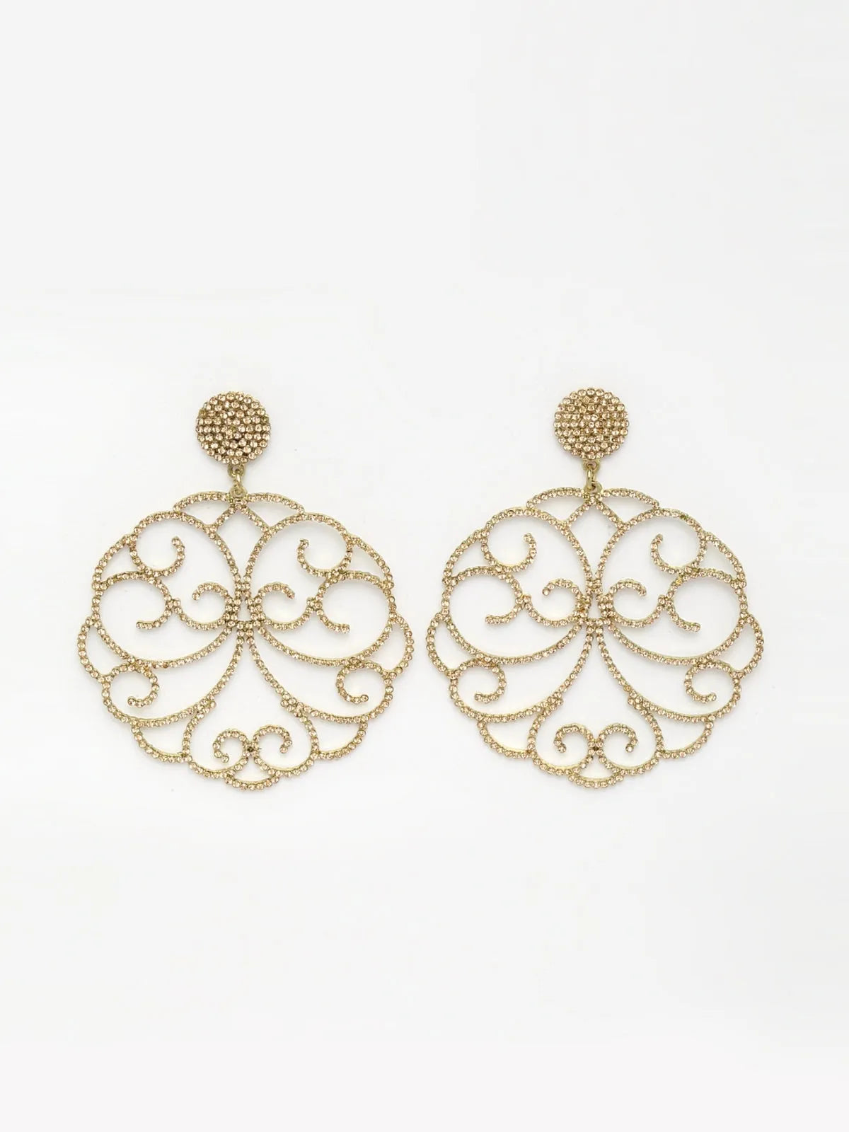 Gold Filigree Hoop Earrings