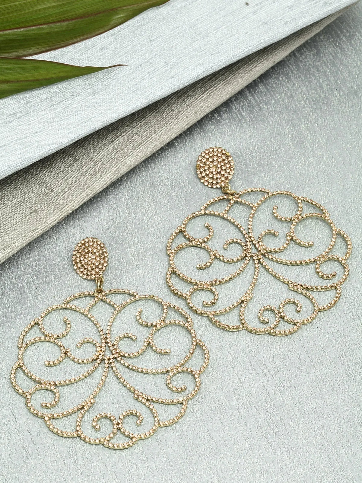 Gold Filigree Hoop Earrings