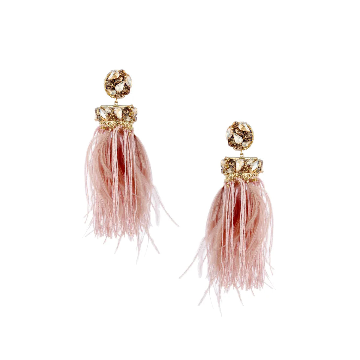 Crystal Feather Earrings