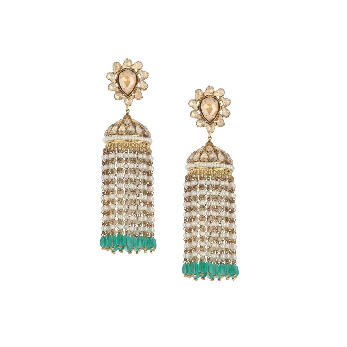 Gold Pearl Jhumka Earring