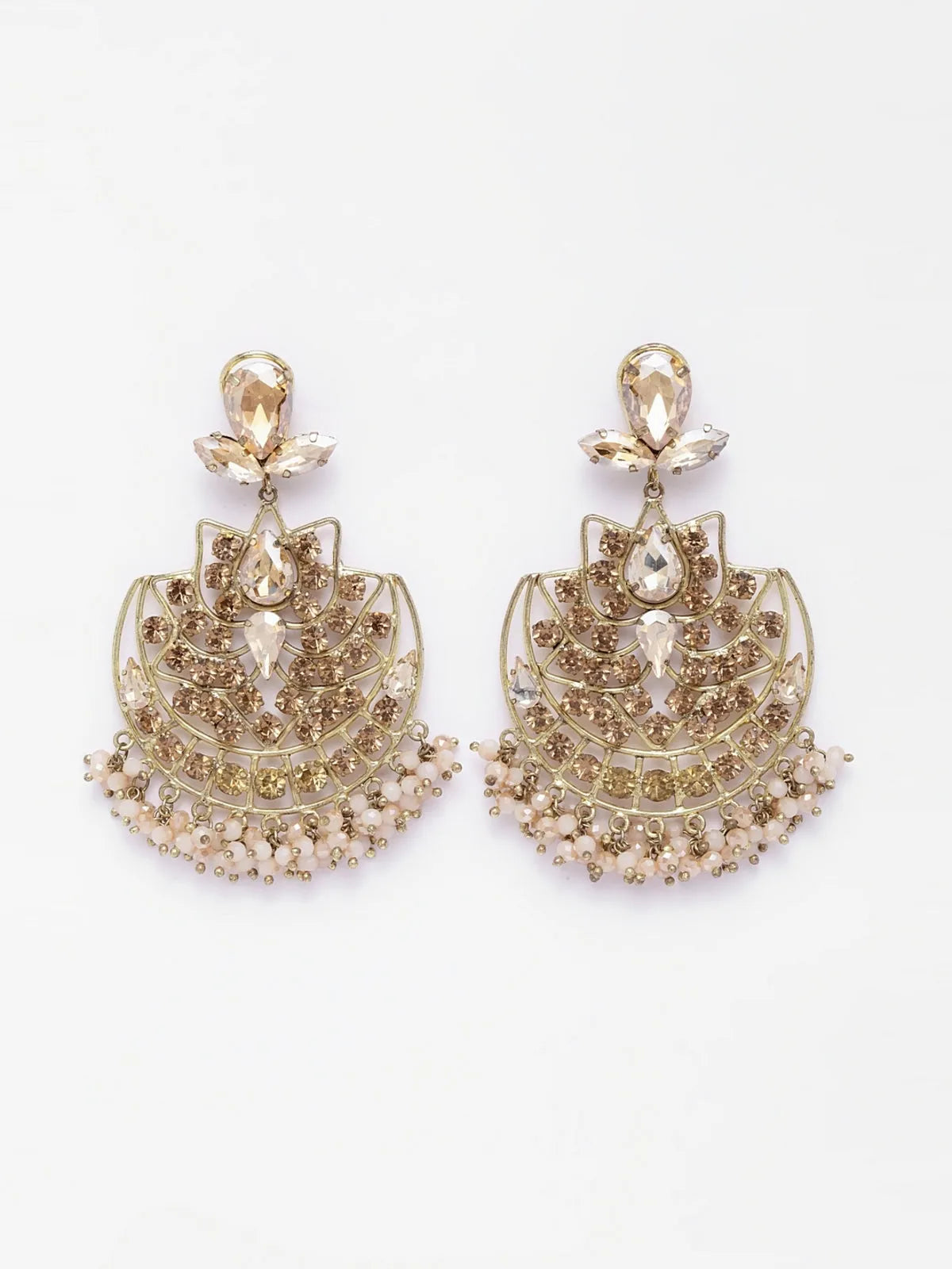 Gold Beaded Drop Earrings