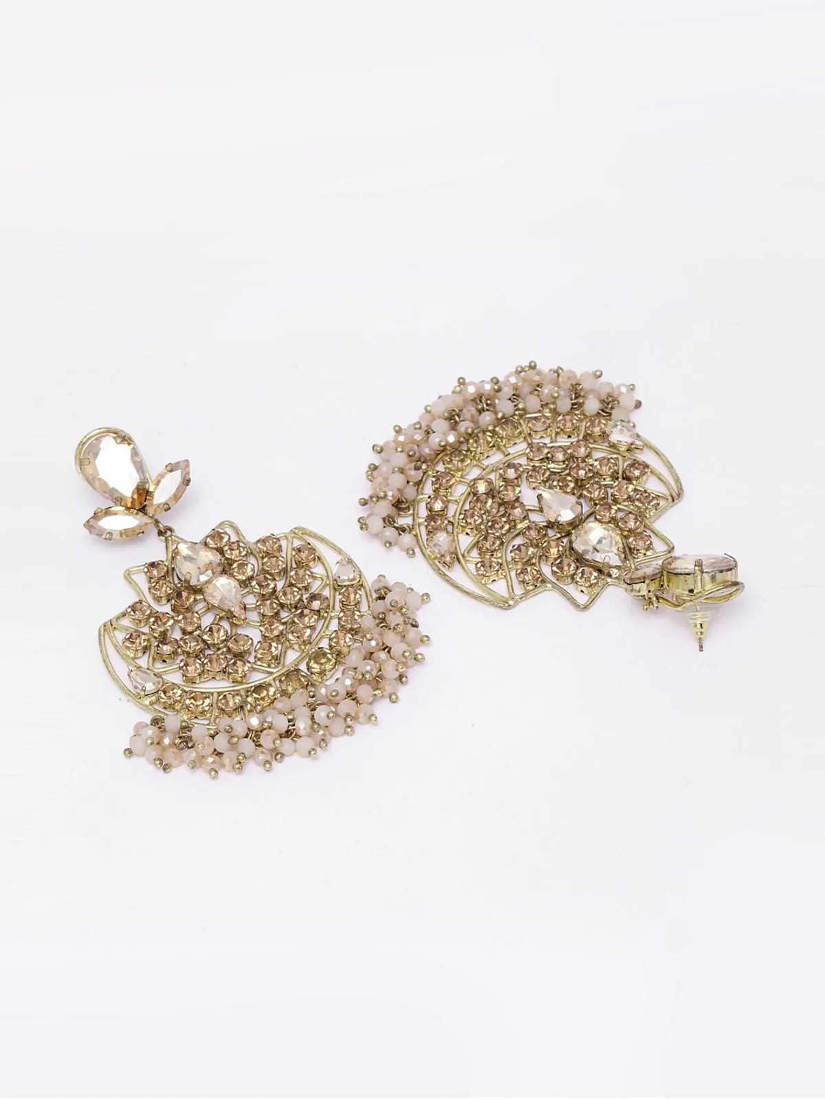 Gold Beaded Drop Earrings