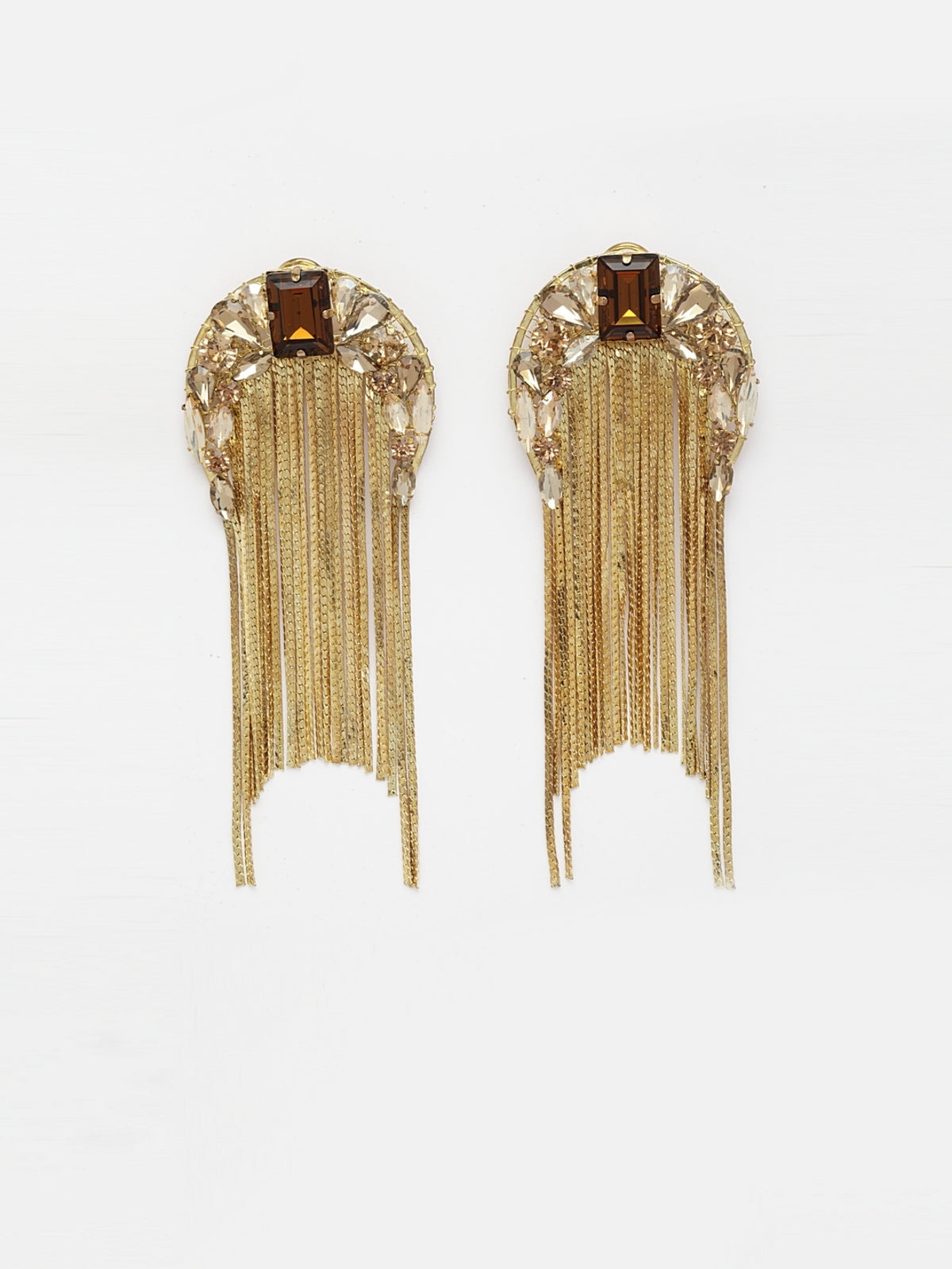 Gold Waterfall Chain Earrings