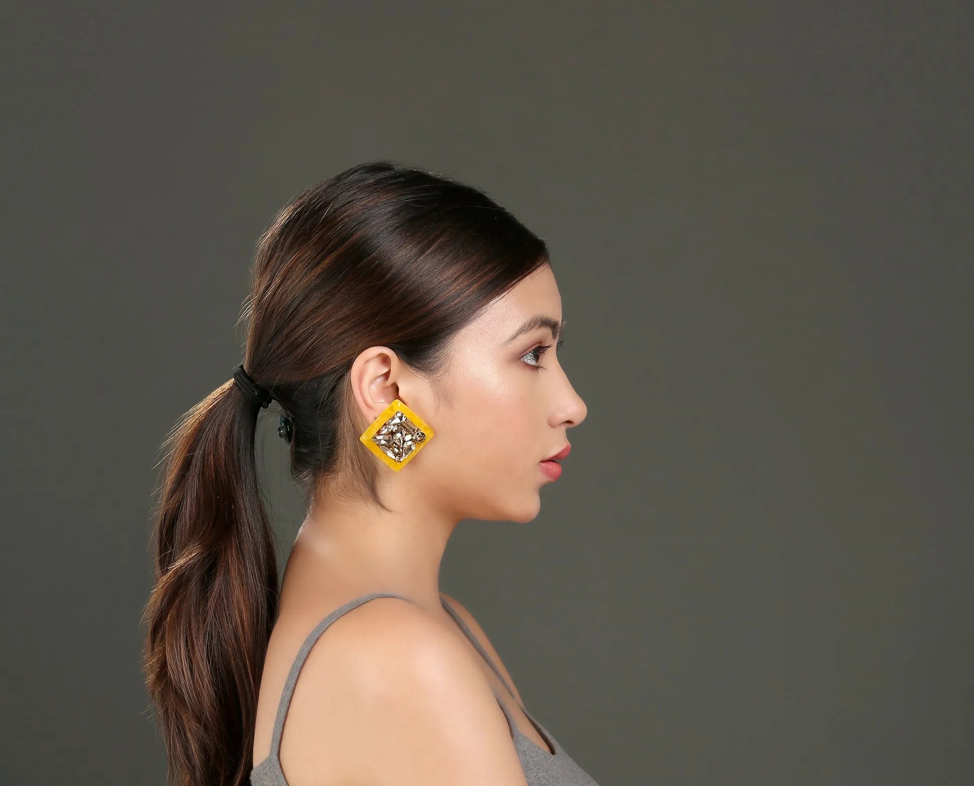 Yellow Stud Earrings