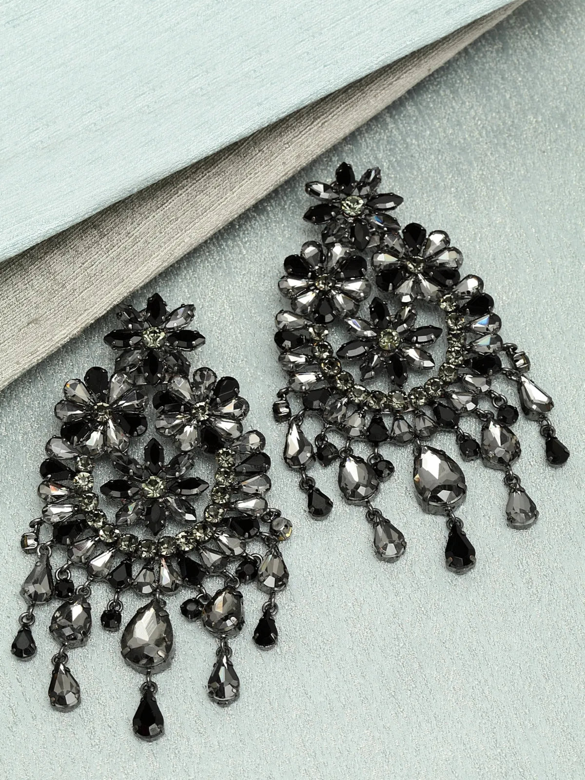 Black Crystal Dangle Earrings