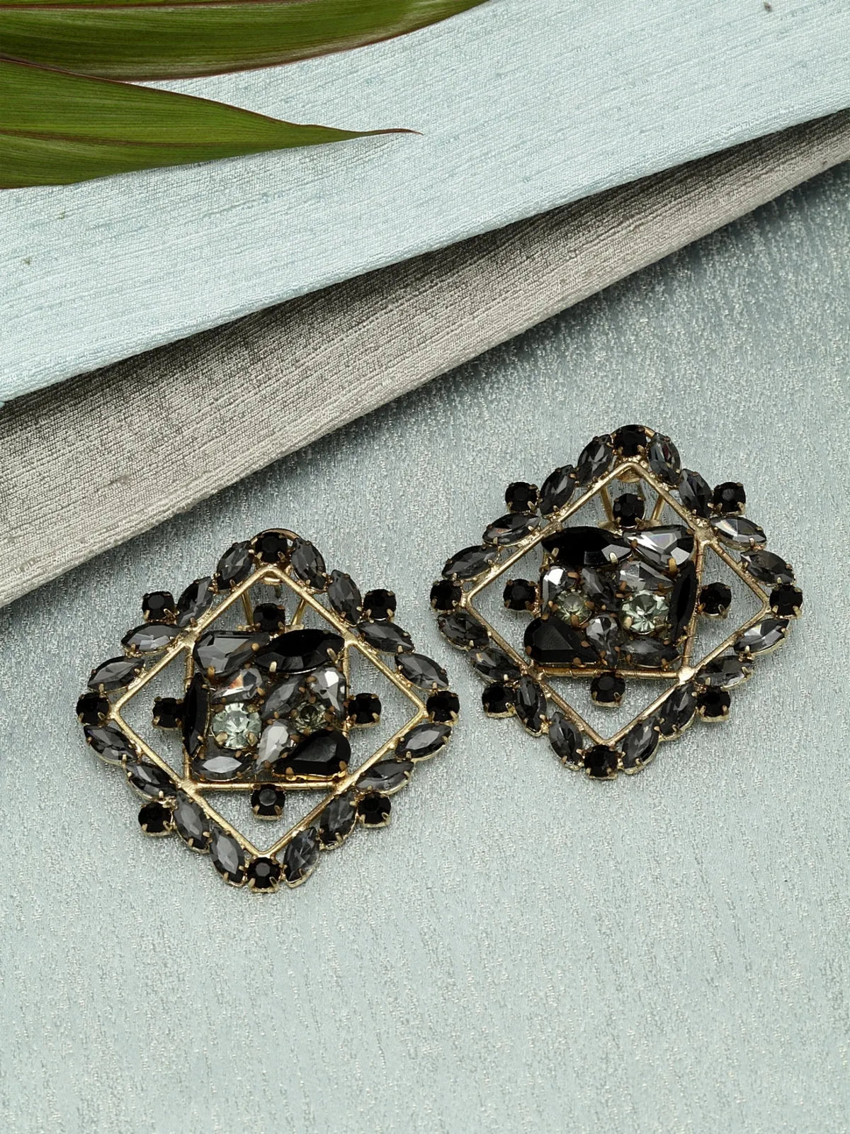 Diamond Shaped Black Stud earrings