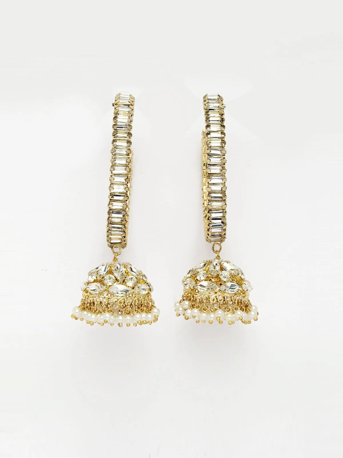 Gold Jhumka Hoop Earrings