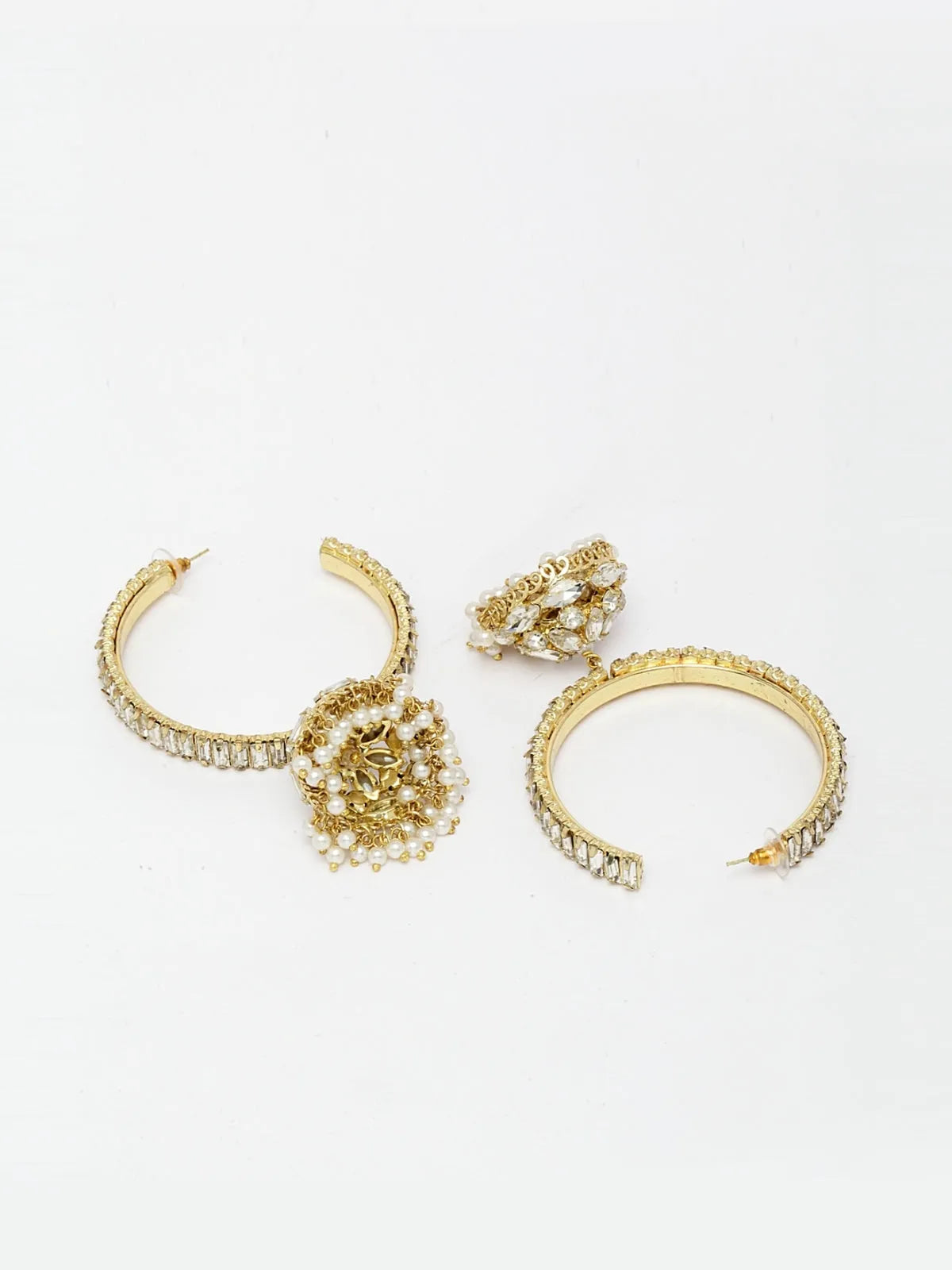 Gold Jhumka Hoop Earrings