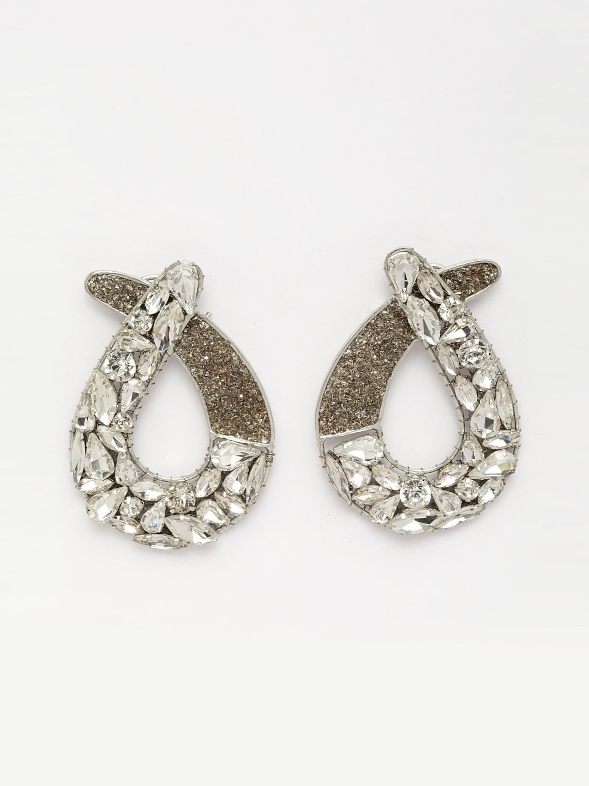 Teardrop-Shaped Drop Earrings