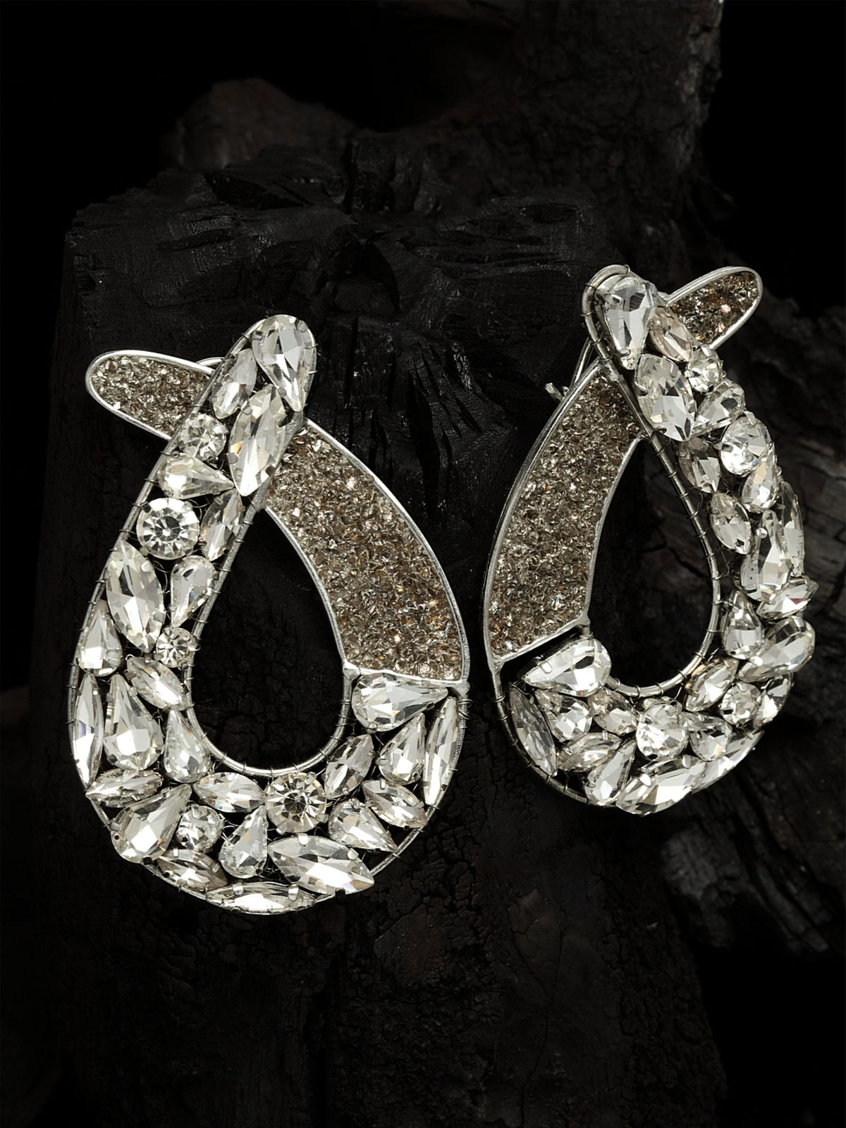 Teardrop-Shaped Drop Earrings